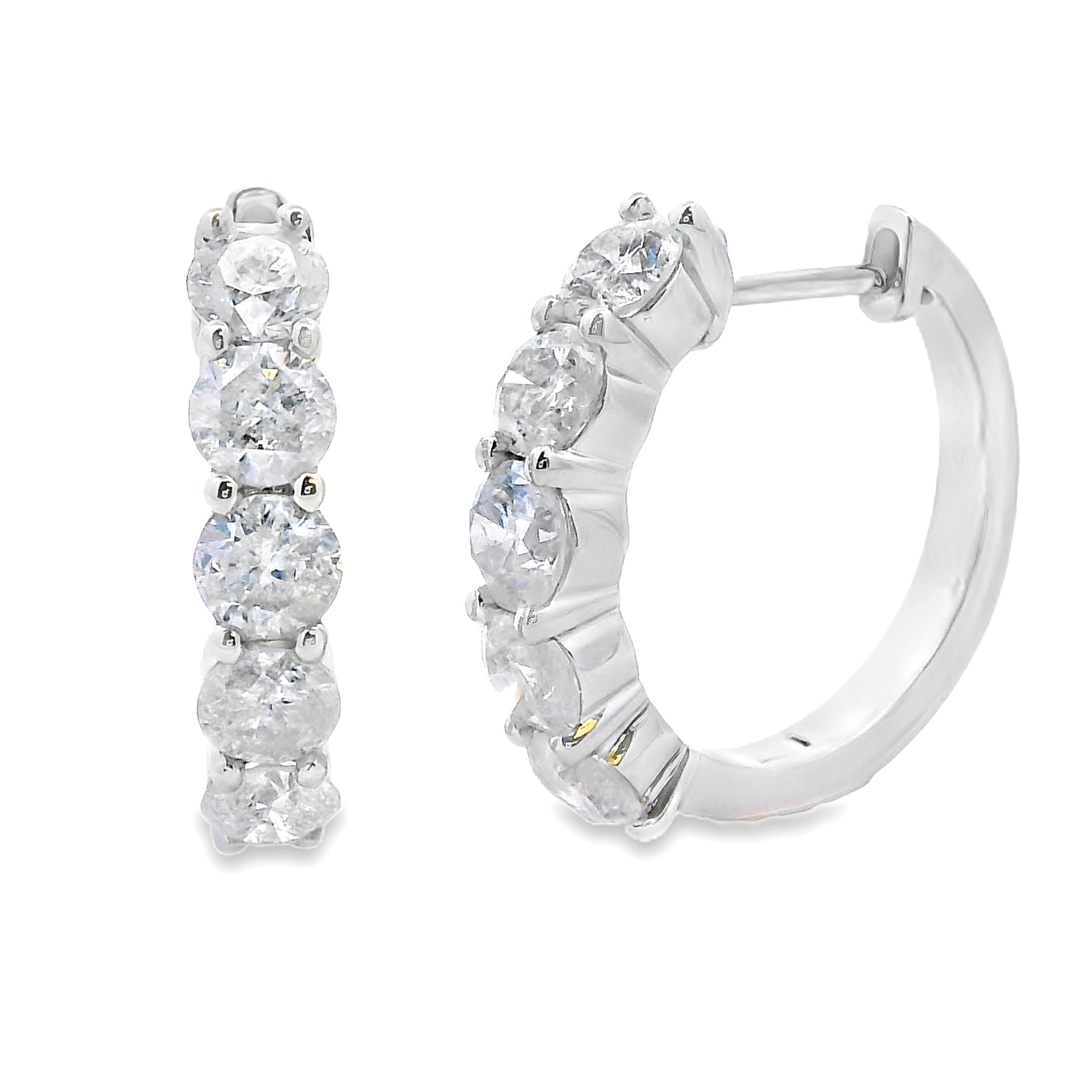 2.00ct Diamond Hoop Earrings 14KT White Gold on sale at MyriadMart