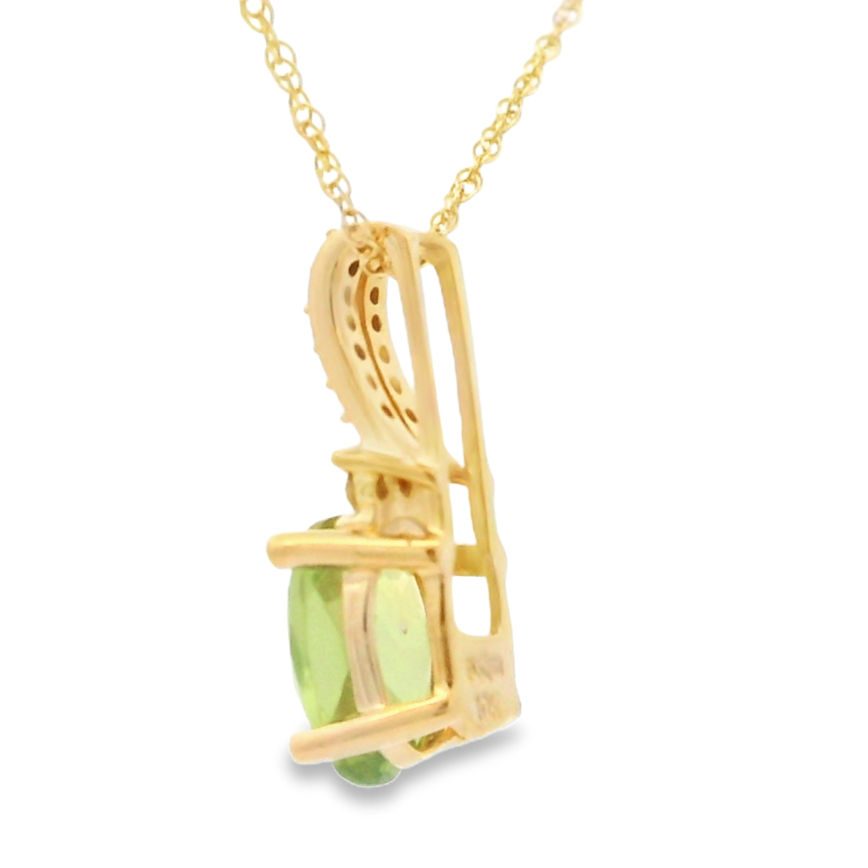 .37ct Peridot Diamond Fashion Pendants 10KT Yellow Gold on sale at MyriadMart