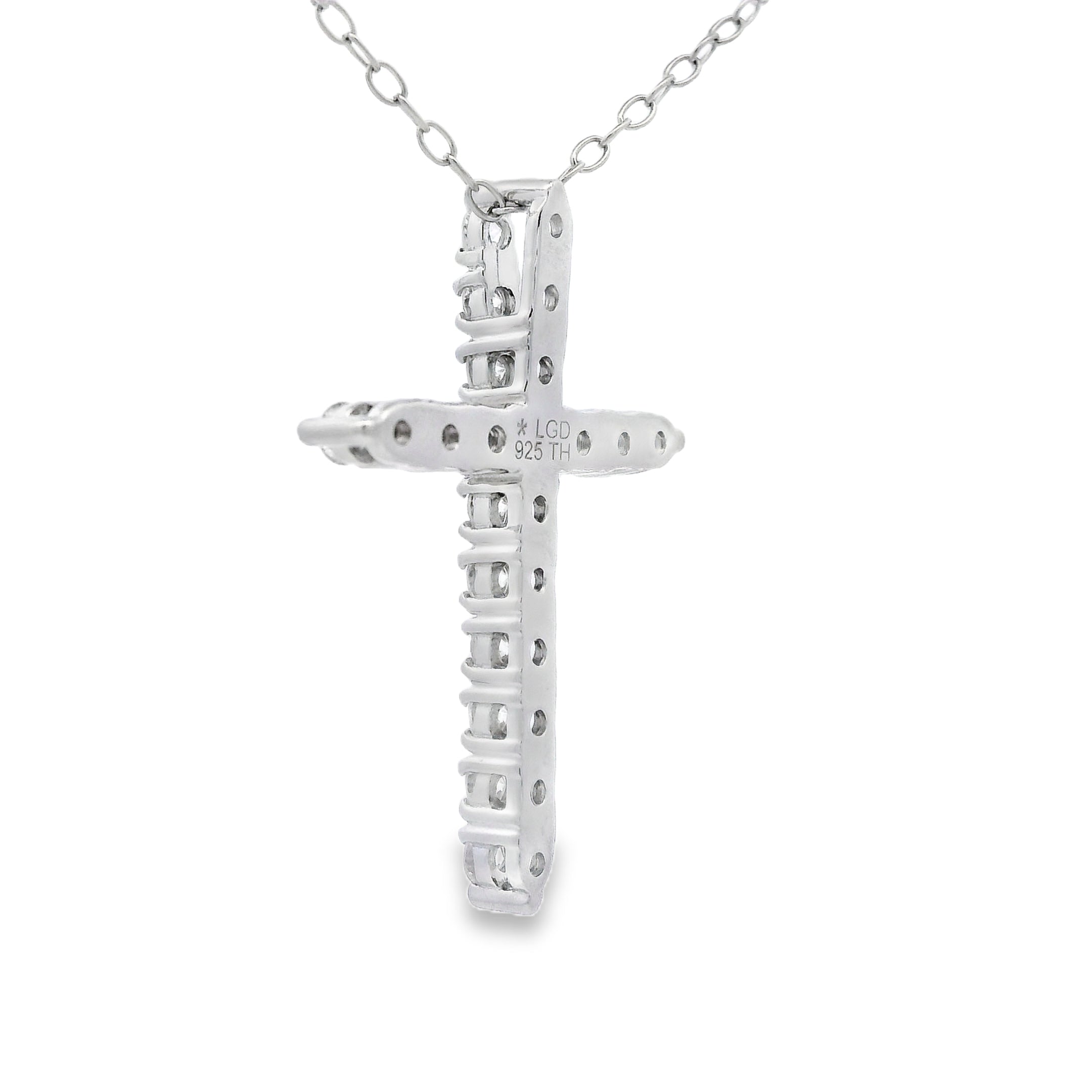 Genuine .65ct Cross Religious Pendant Sterling Silver on sale at MyriadMart