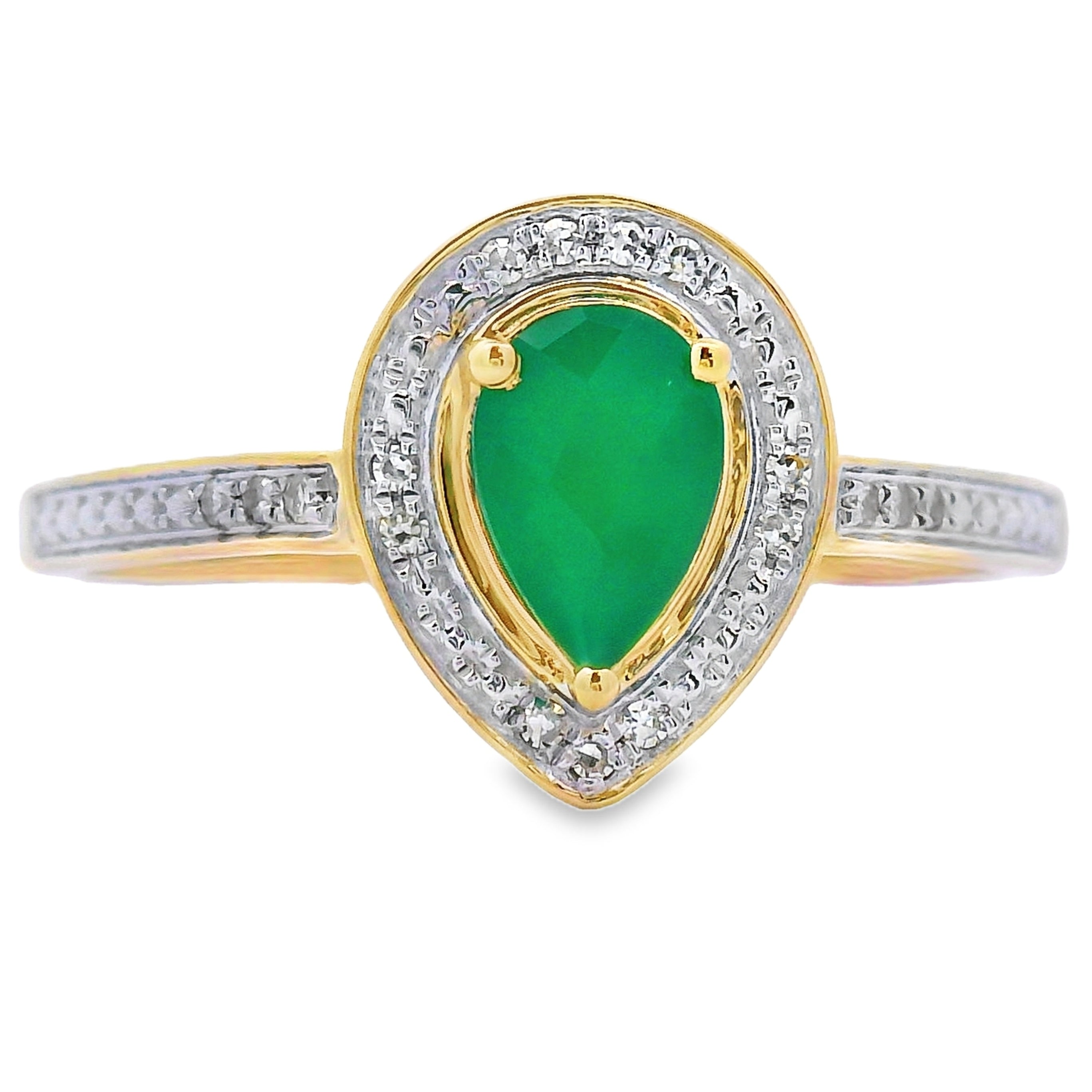 .55ct Chalcedony Diamond Ring 10KT Yellow Gold on sale at MyriadMart
