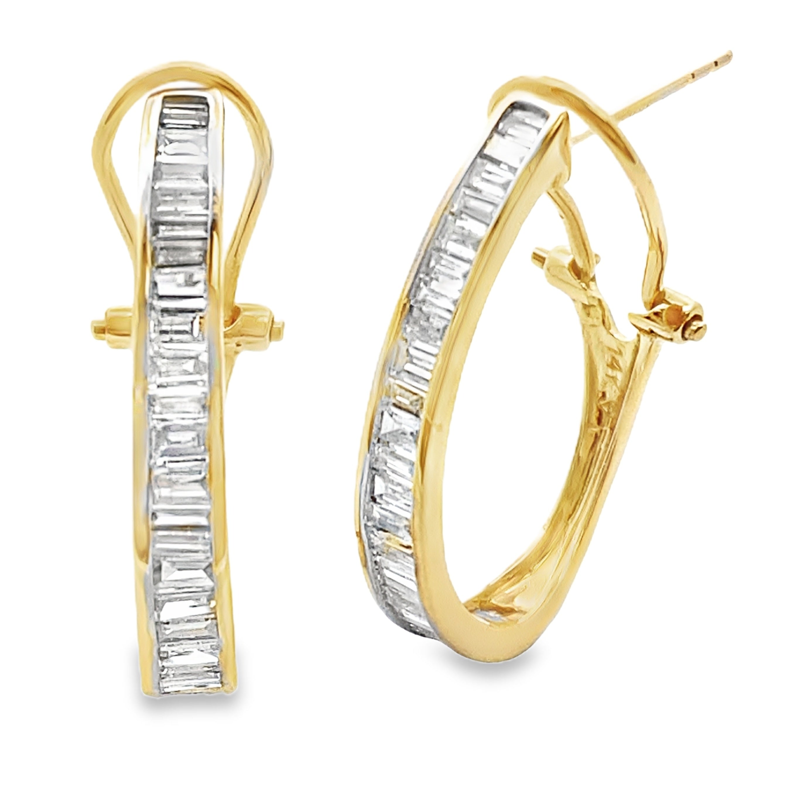 1.00ct Lab Grown Diamond Hoop Earrings 14KT Yellow Gold on sale at MyriadMart