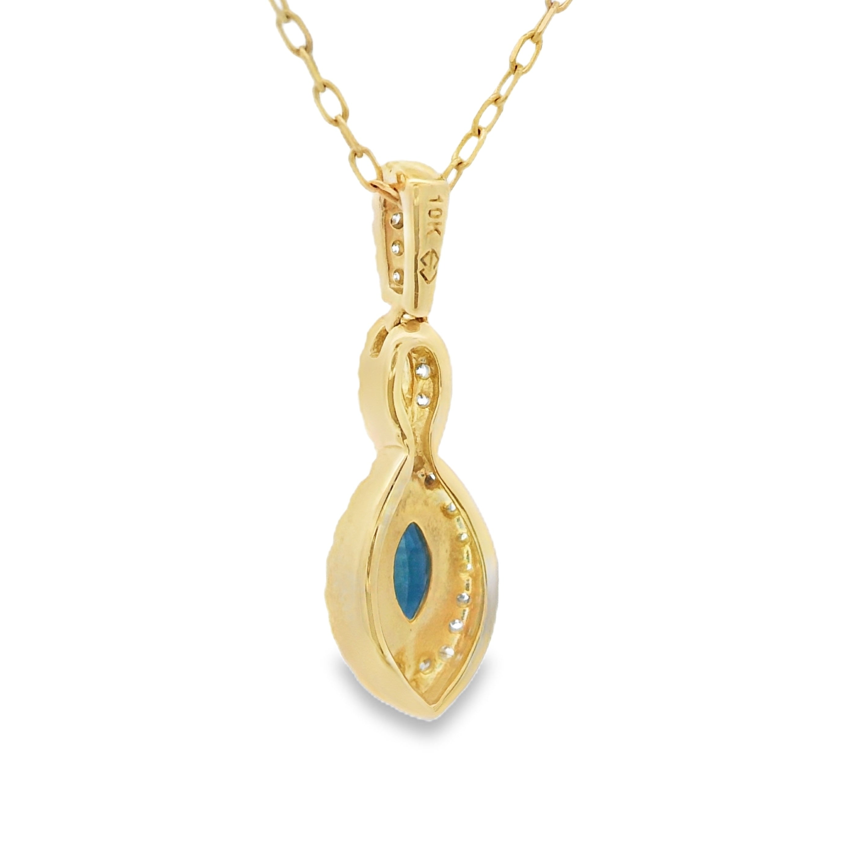 Sapphire Diamond Fashion Pendants 10KT Yellow Gold on sale at MyriadMart