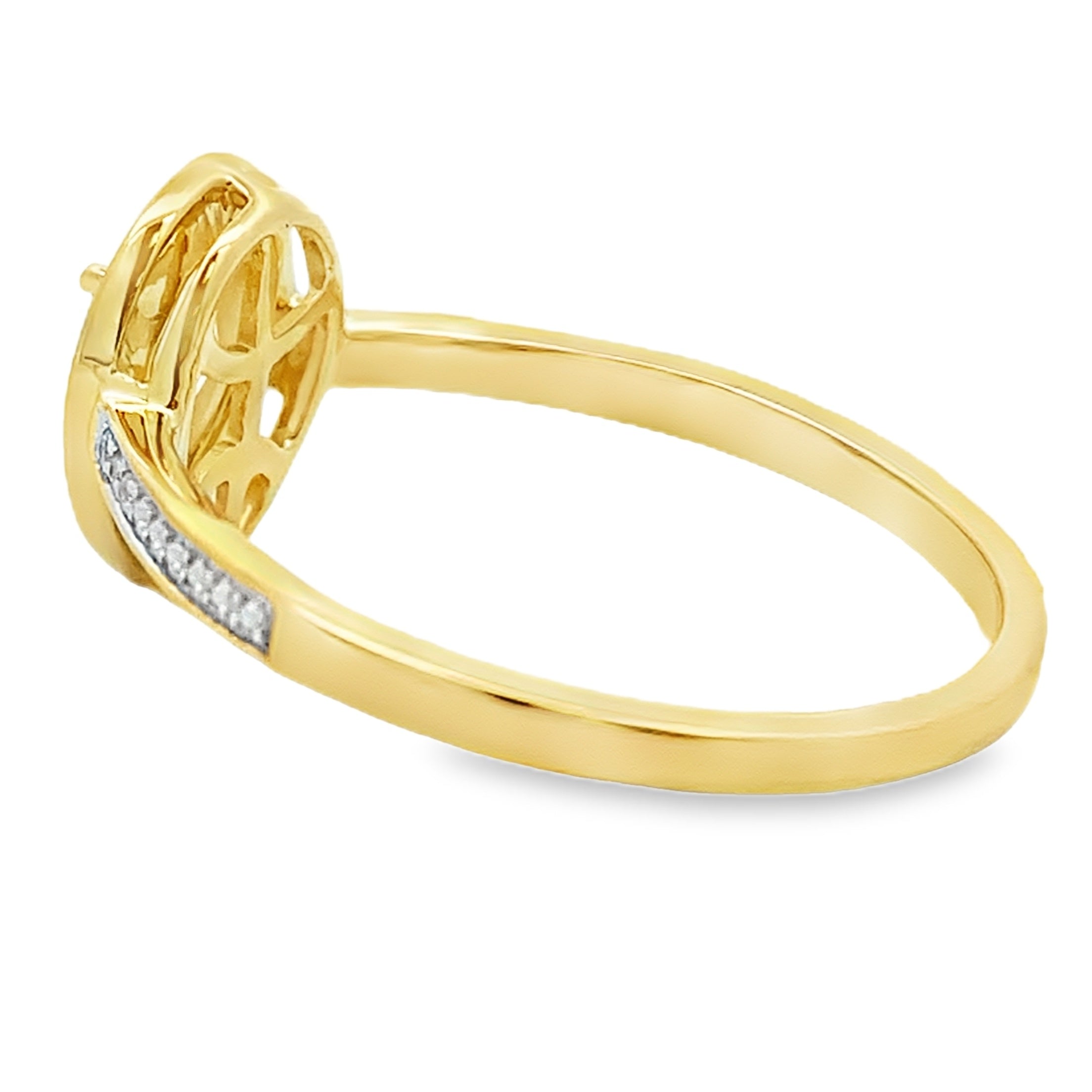 .44ct Rose Quartz Diamond Ring 10KT Yellow Gold on sale at MyriadMart