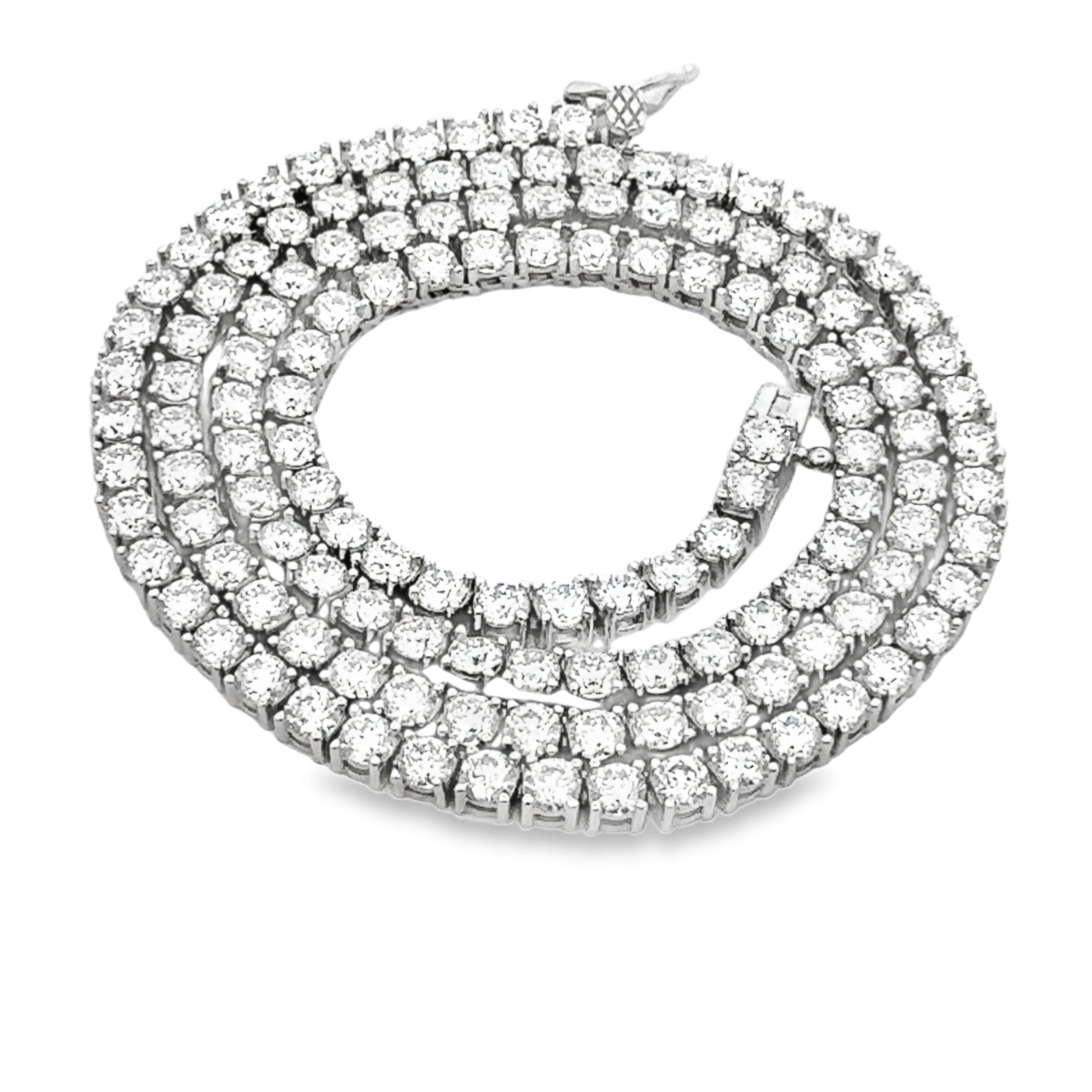 15.14ct Moissanite Tennis Necklace Sterling Silver on sale at MyriadMart