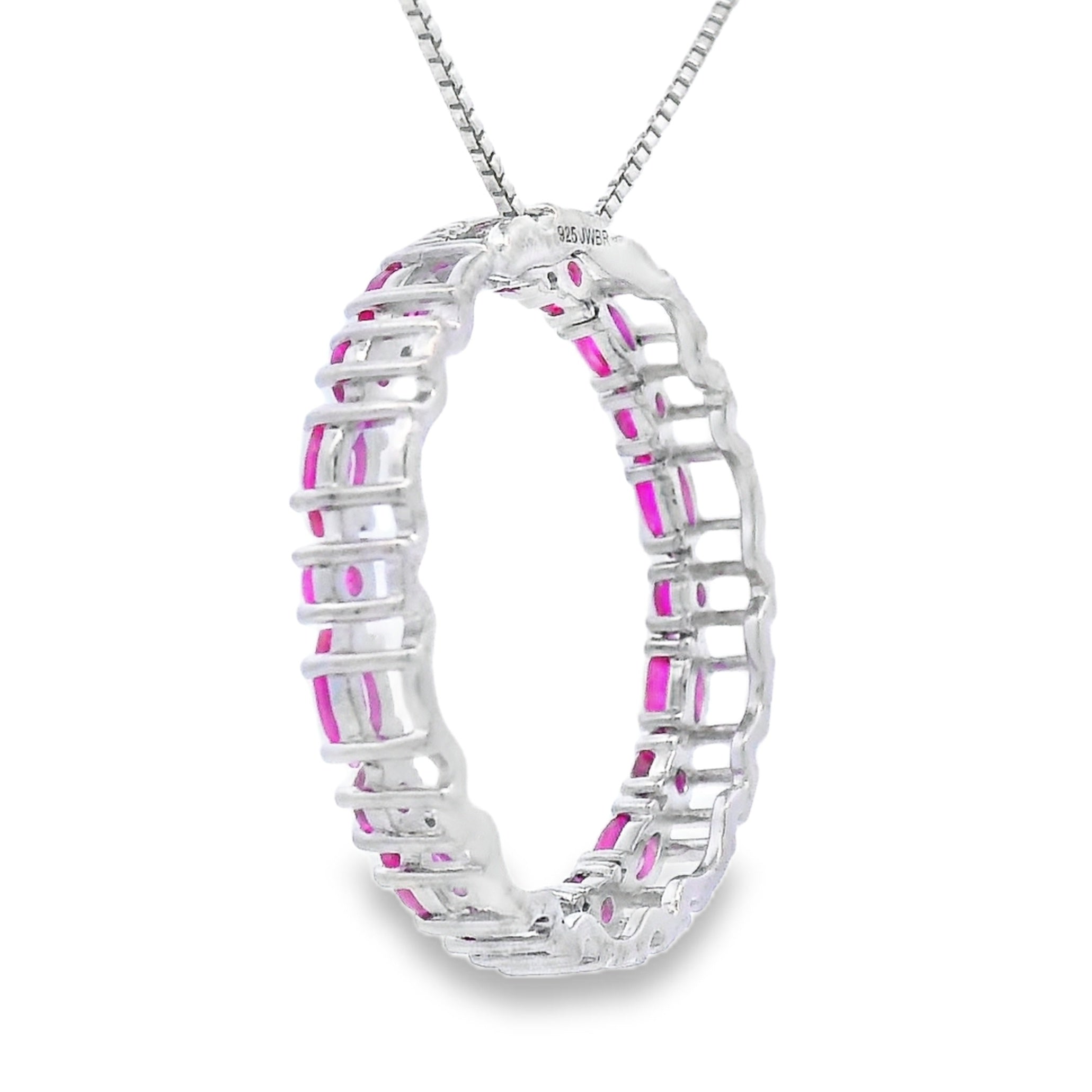 Created Ruby Circle of Love Pendant Sterling Silver on sale at MyriadMart