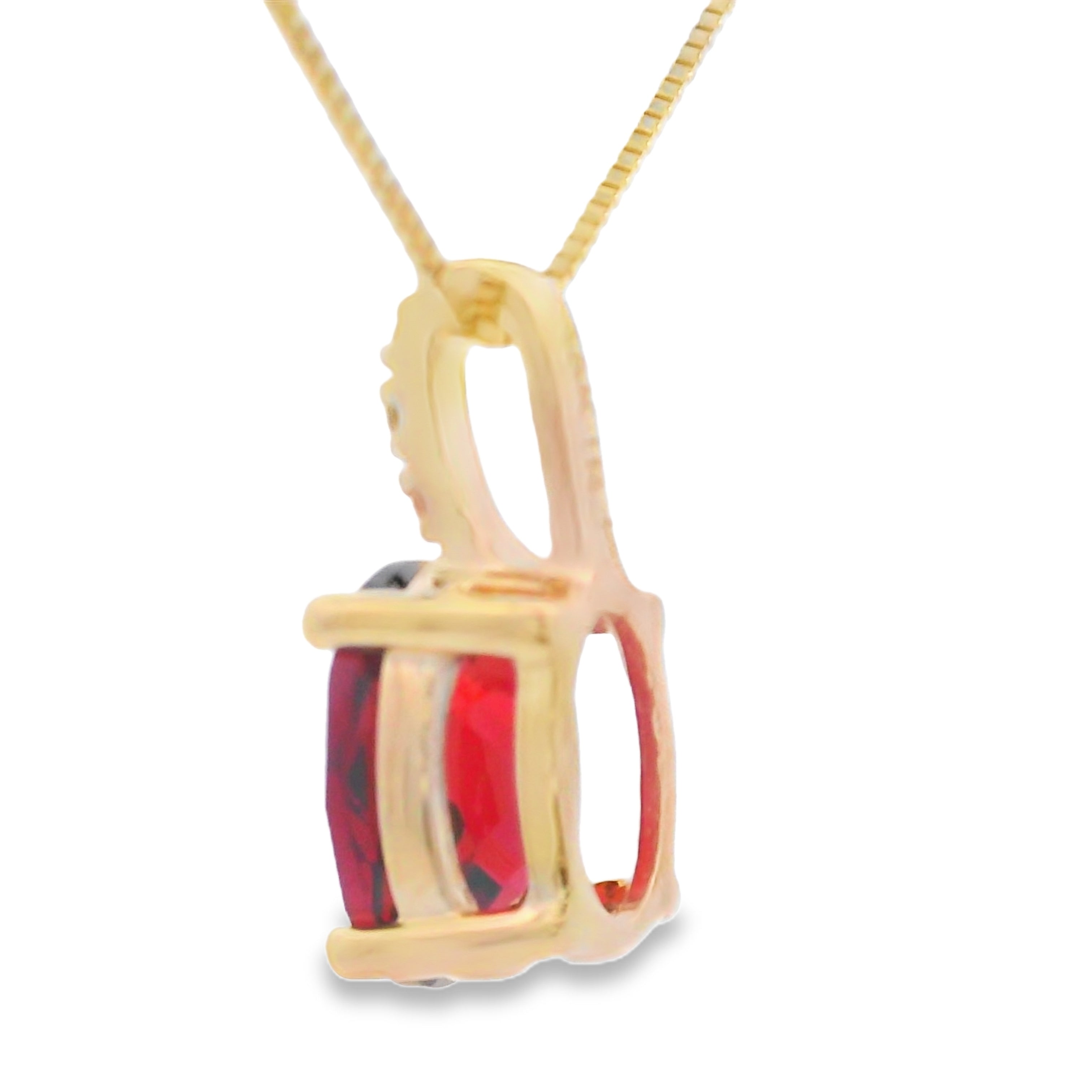 1.34ct Garnet Diamond Fashion Pendants 10KT Yellow Gold on sale at MyriadMart