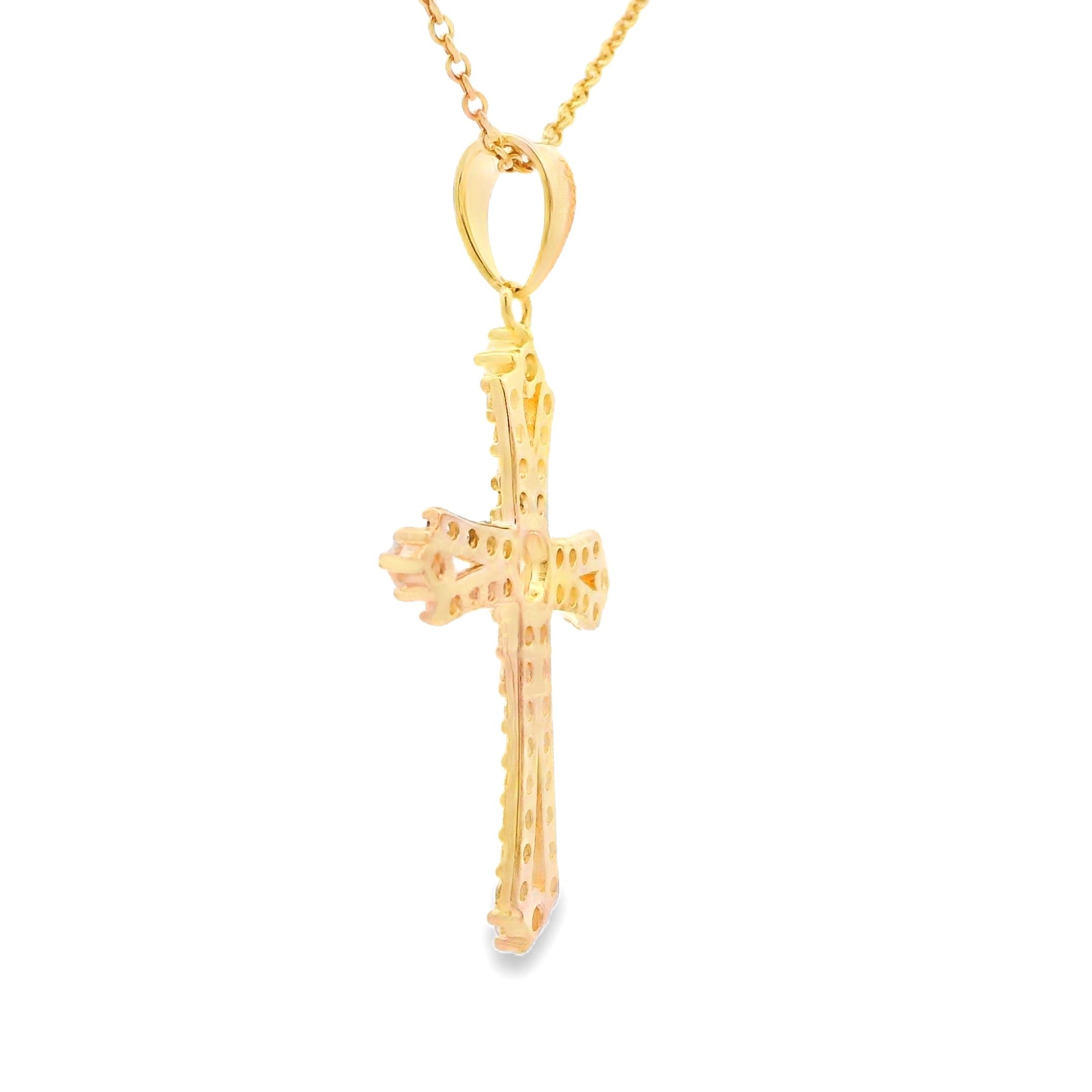 Topaz Cross Religious Pendant Sterling Silver on sale at MyriadMart