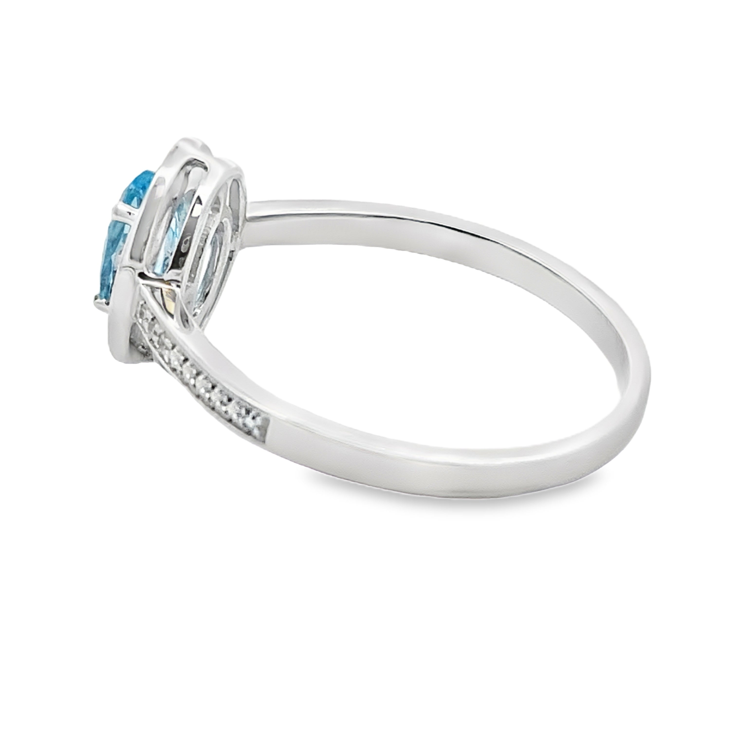 .59ct Blue Topaz Diamond Ring 10KT White Gold on sale at MyriadMart