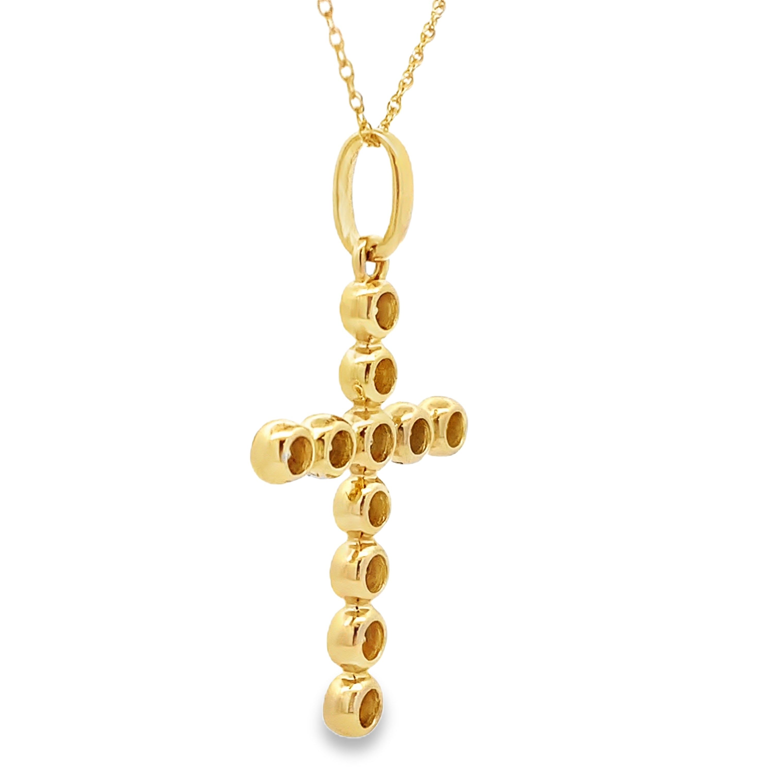 .50ct Diamond Cross Religious Pendant 14KT Yellow Gold on sale at MyriadMart