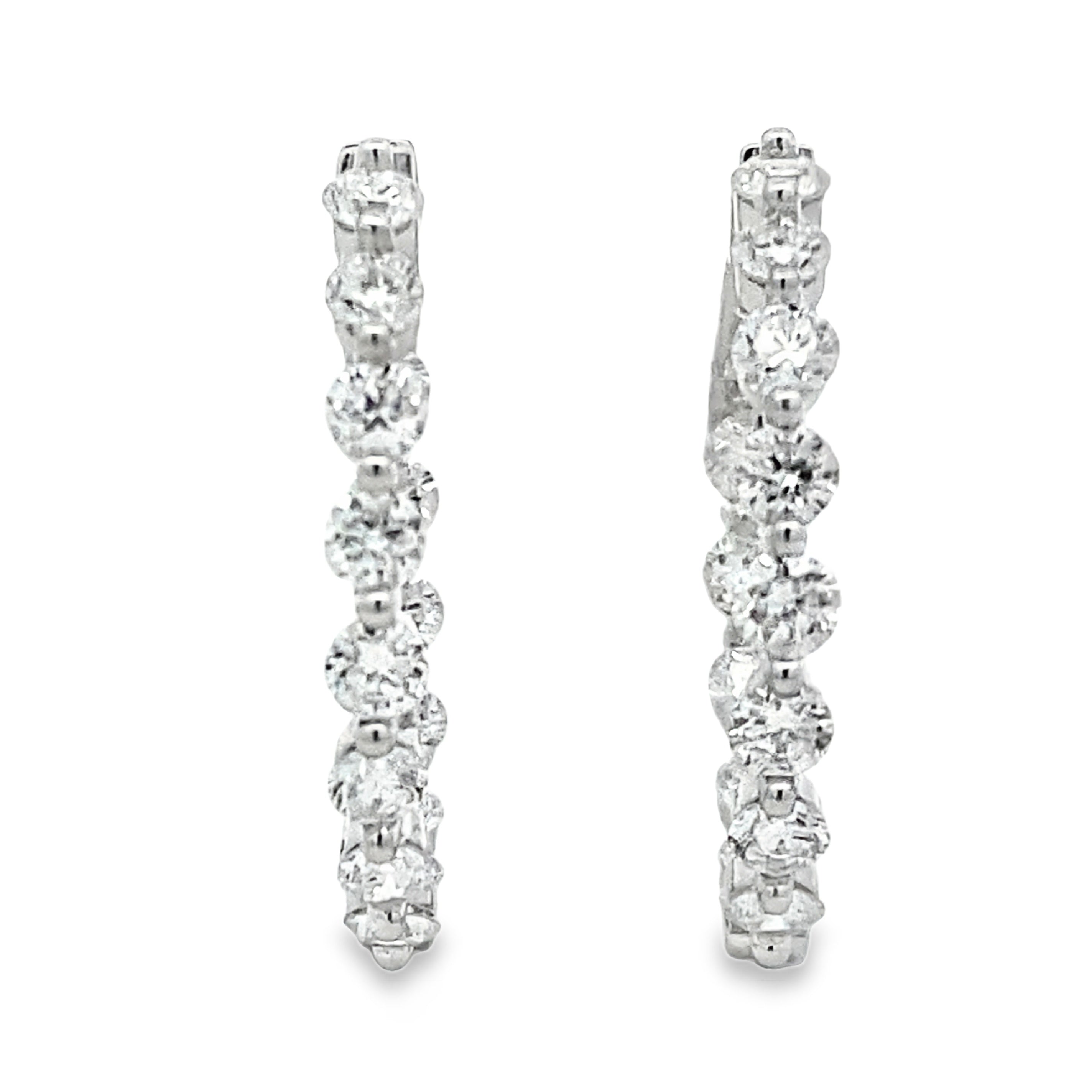 3.10ct Lab Grown Diamond Hoop Earrings Sterling Silver on sale at MyriadMart