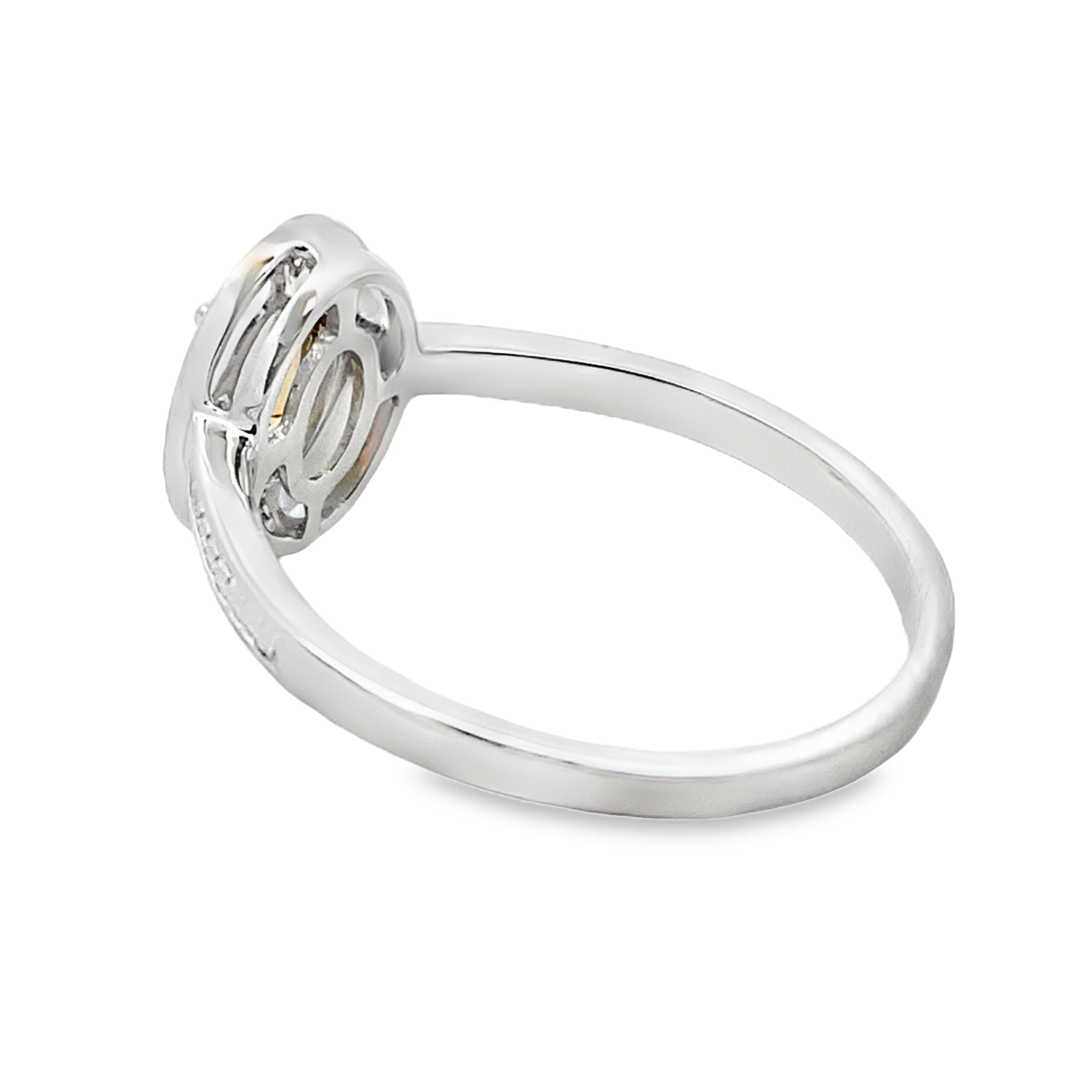 .47ct Citrine Diamond Ring 10KT White Gold on sale at MyriadMart