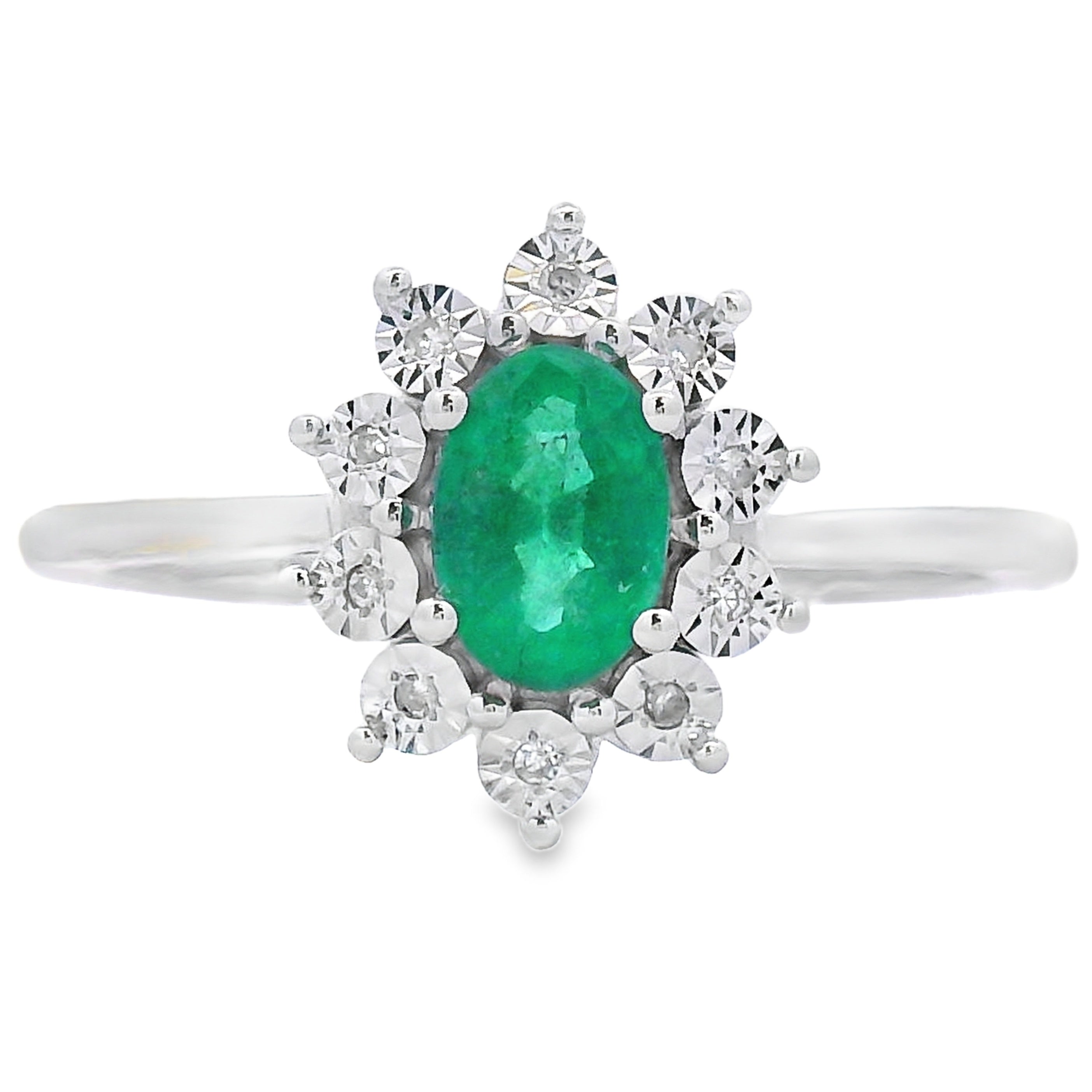 .43ct Emerald Diamond Ring 10KT White Gold