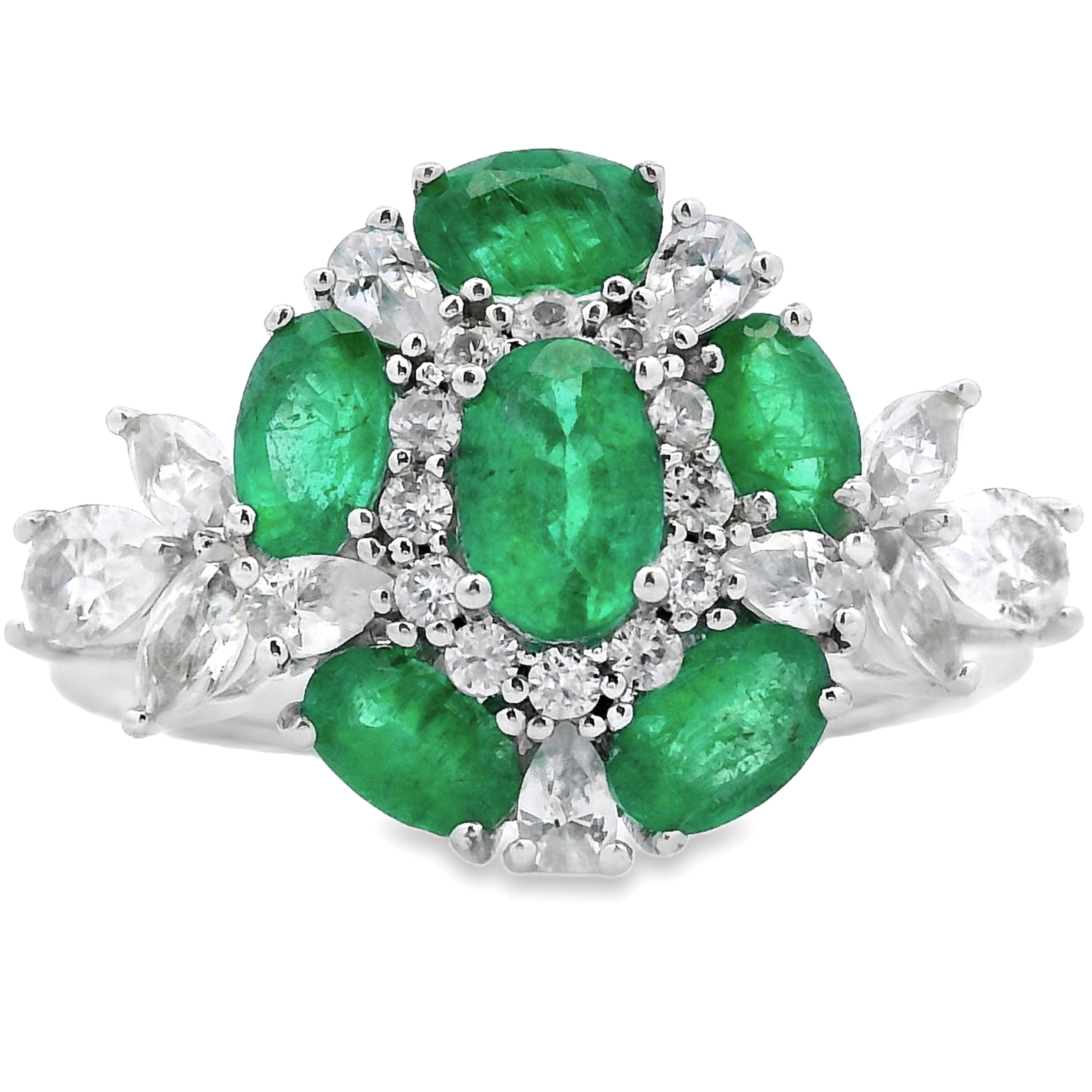 2.98ct Emerald Zircon Ring Sterling Silver on sale at MyriadMart