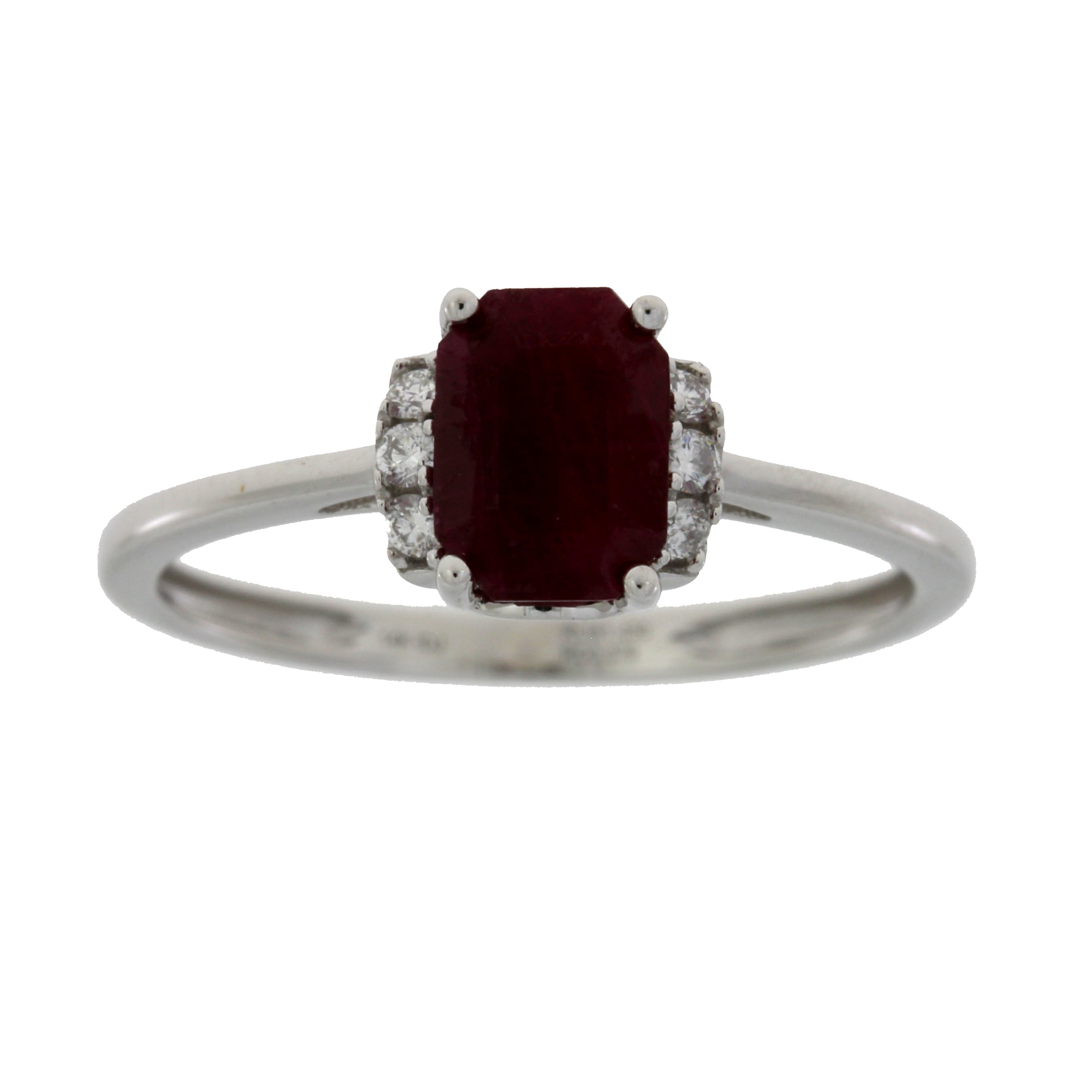 1.38ct Ruby Diamond Ring 14KT White Gold on sale at MyriadMart