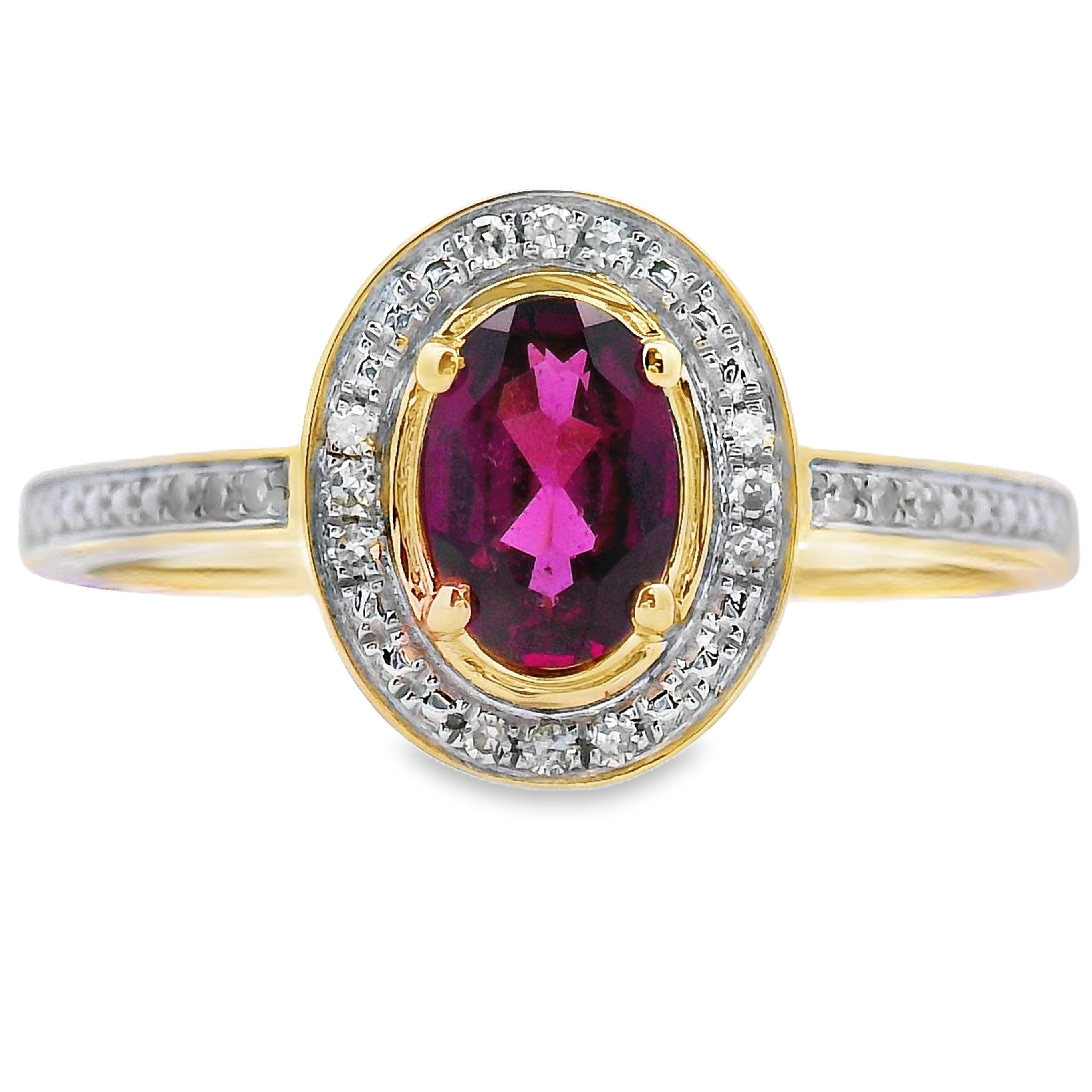 .62ct Garnet Diamond Ring 10KT Yellow Gold on sale at MyriadMart