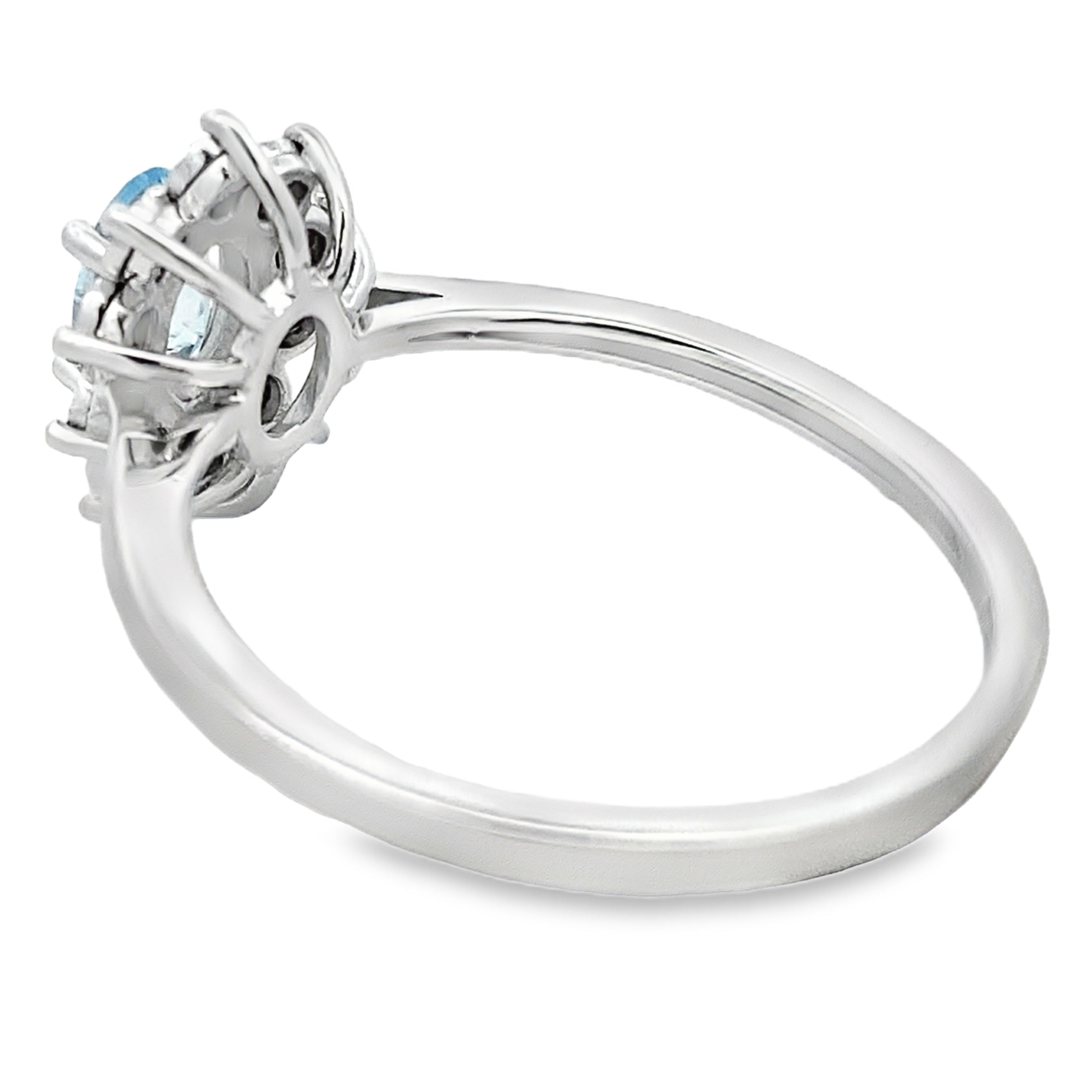 .43ct Aquamarine Diamond Ring 10KT White Gold on sale at MyriadMart