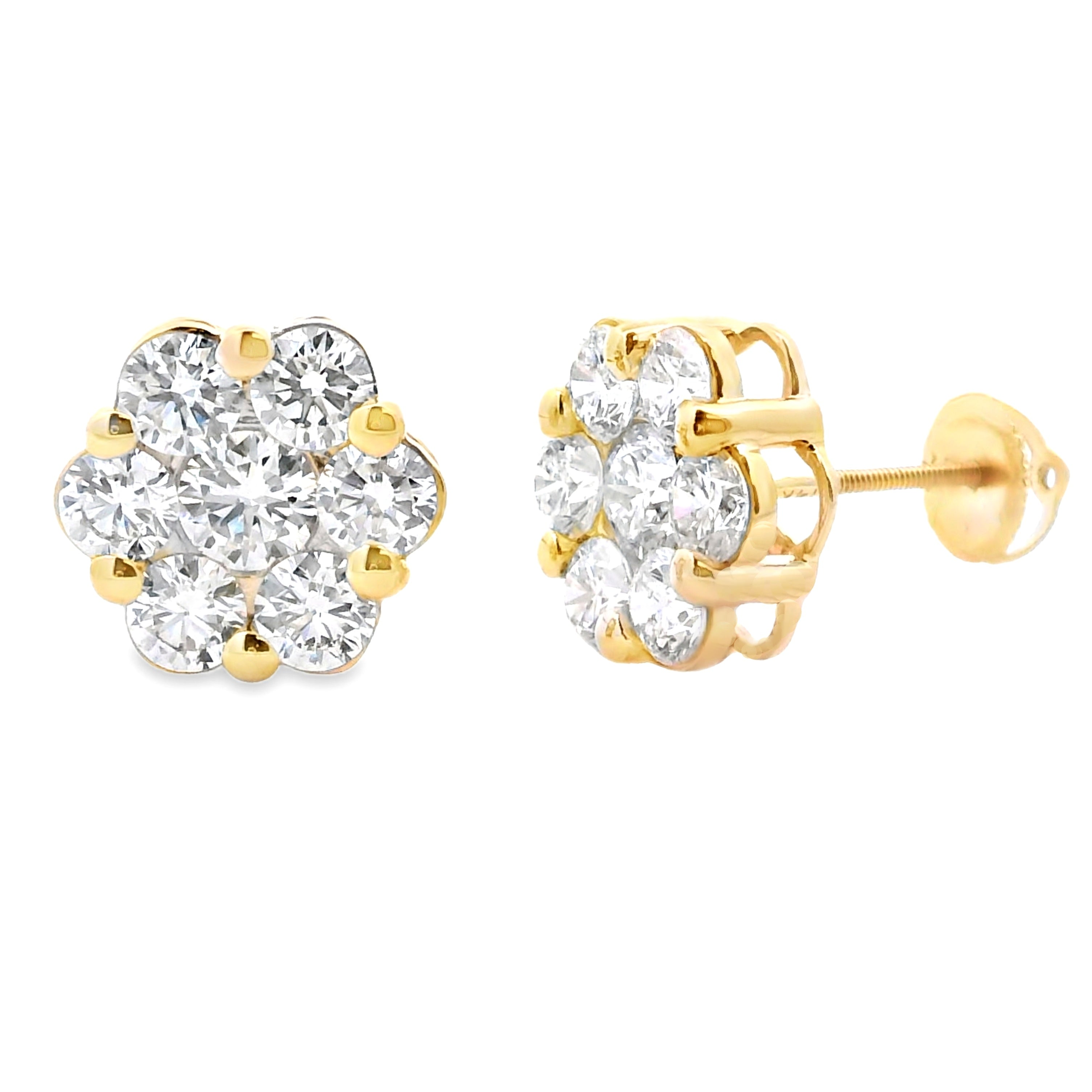 3.93ct Lab Grown Diamond Earrings 14KT Yellow Gold on sale at MyriadMart