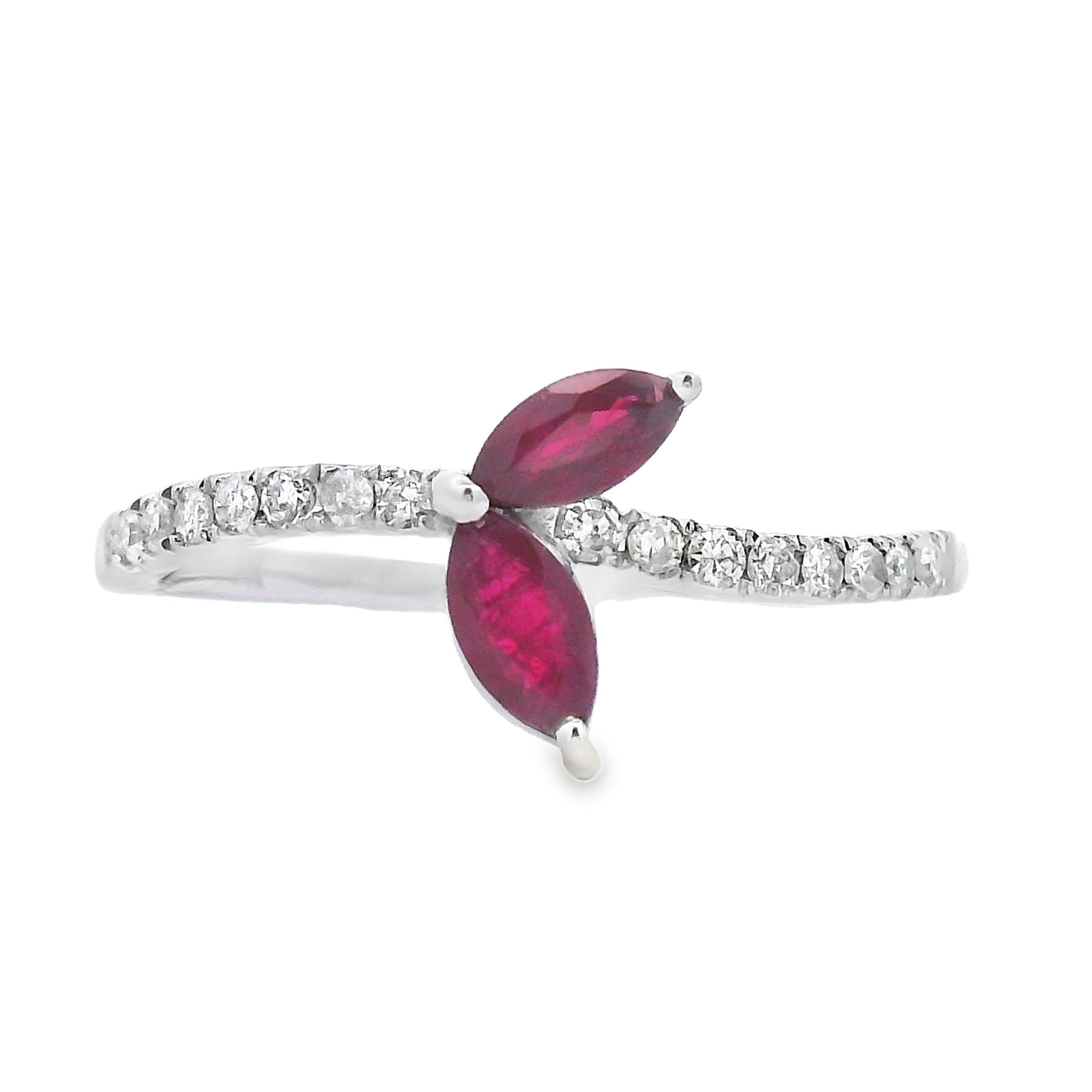 .35ct Ruby Diamond Ring 14KT White Gold on sale at MyriadMart