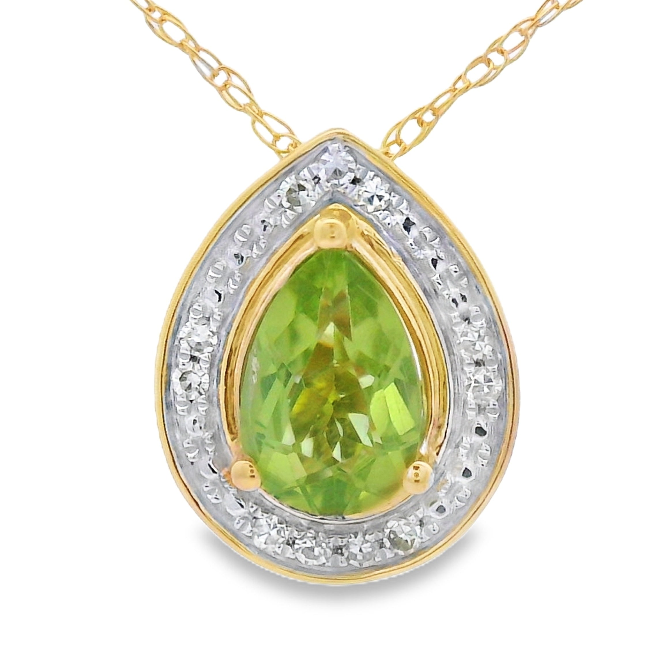 .47ct Peridot Diamond Fashion Pendants 10KT Yellow Gold on sale at MyriadMart