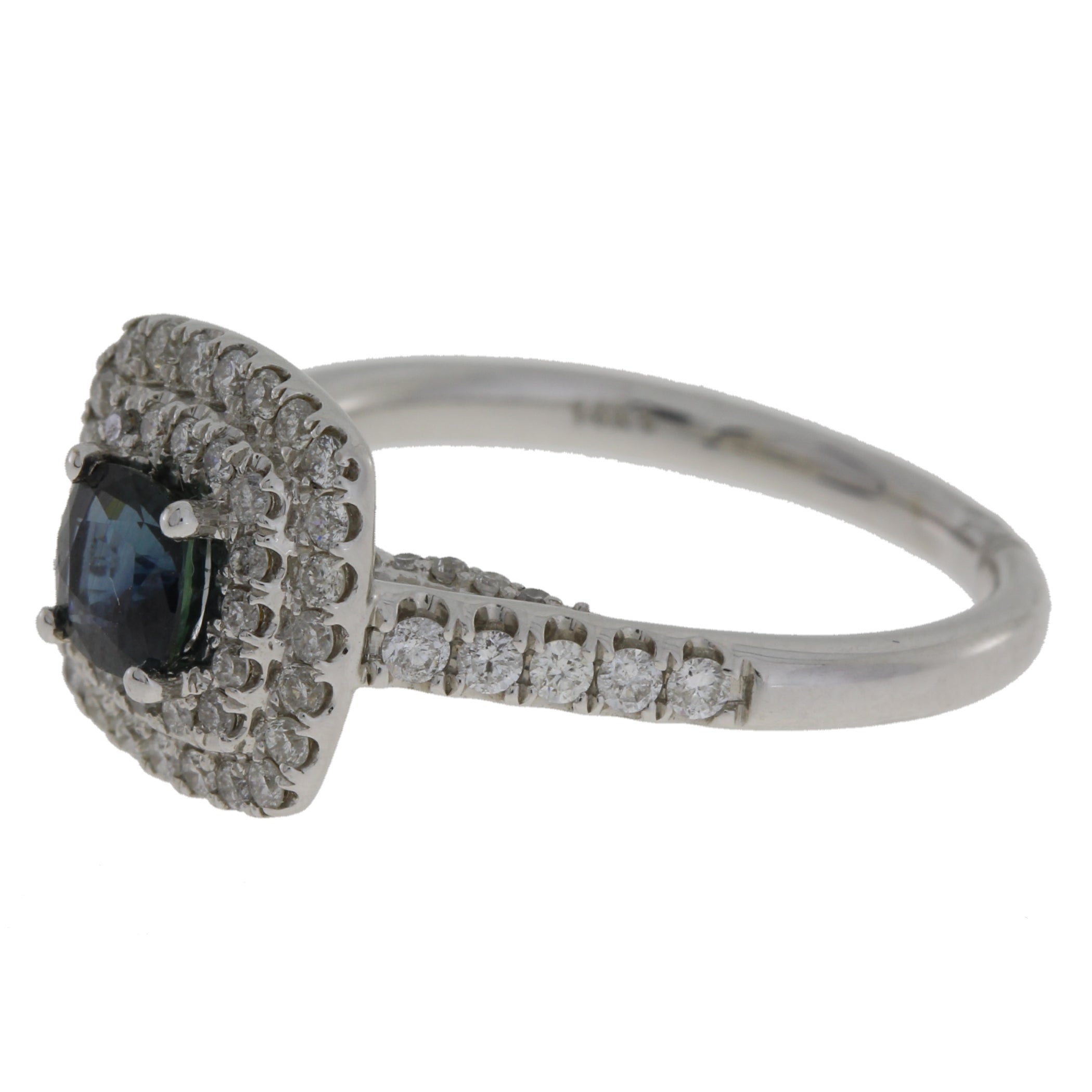 1.22ct Sapphire Diamond Ring 14KT White Gold on sale at MyriadMart