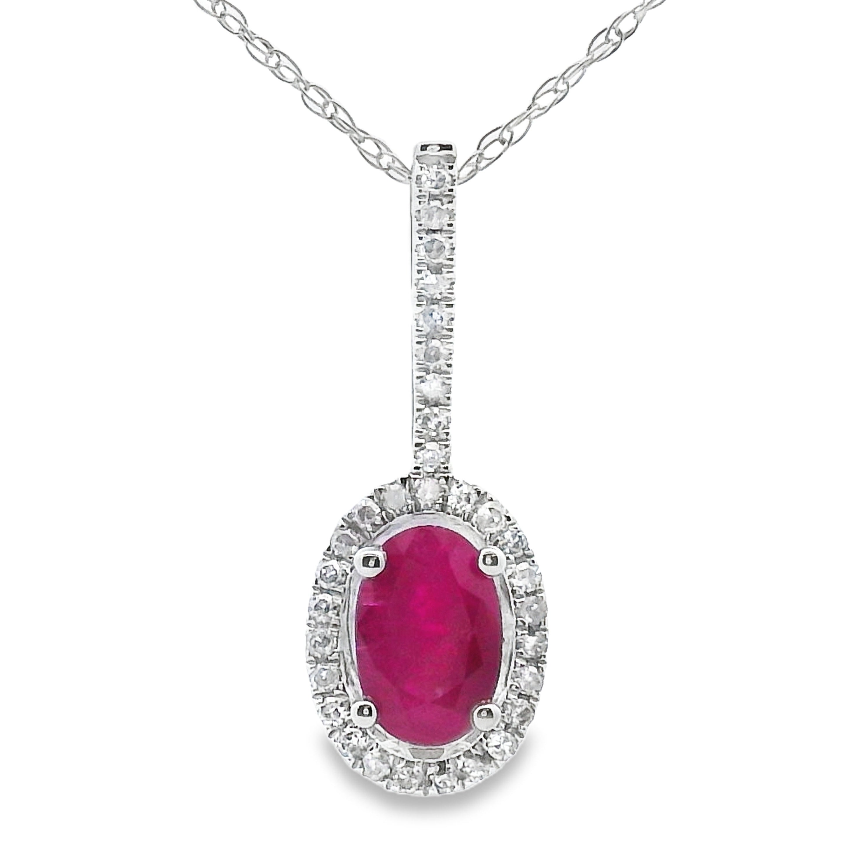 .61ct Ruby Diamond Fashion Pendants 10KT White Gold on sale at MyriadMart