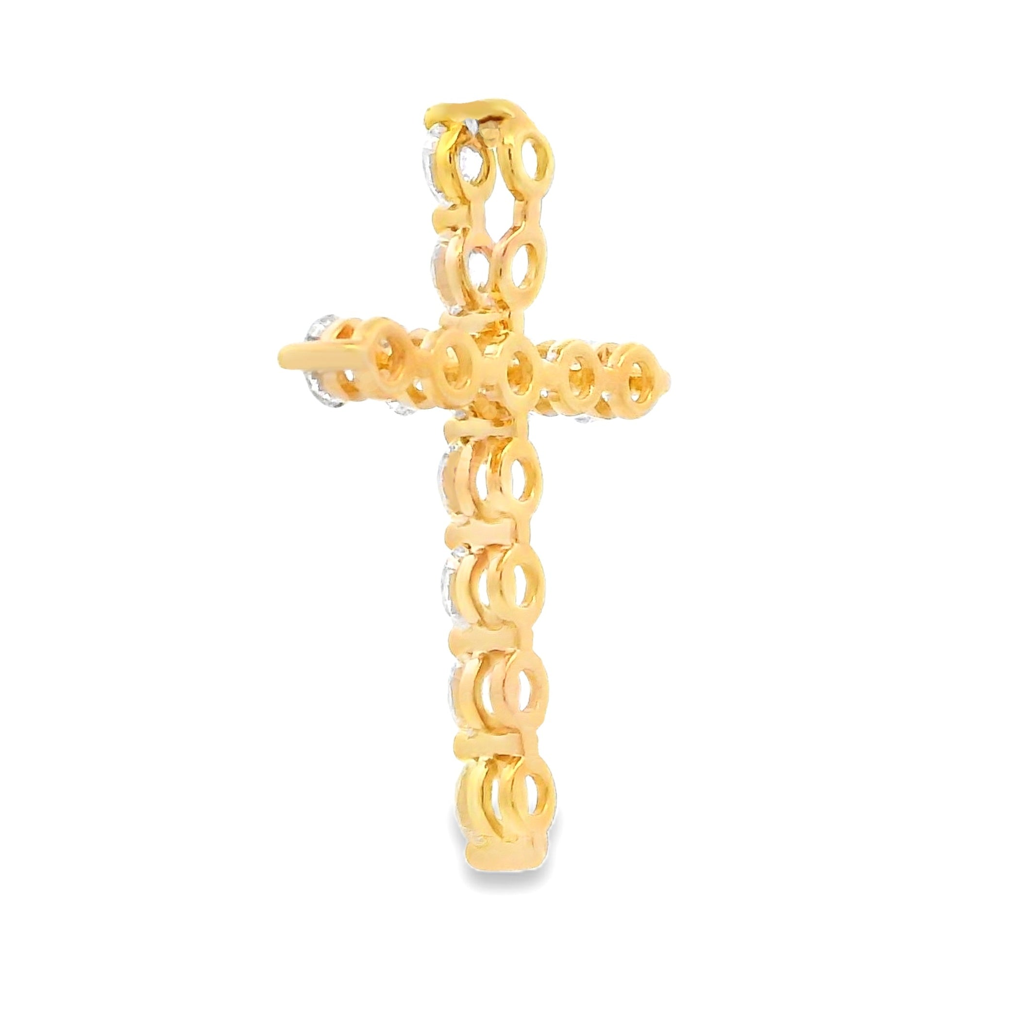 Natural .83ct Cross Religious Pendant 14KT Yellow Gold on sale at MyriadMart