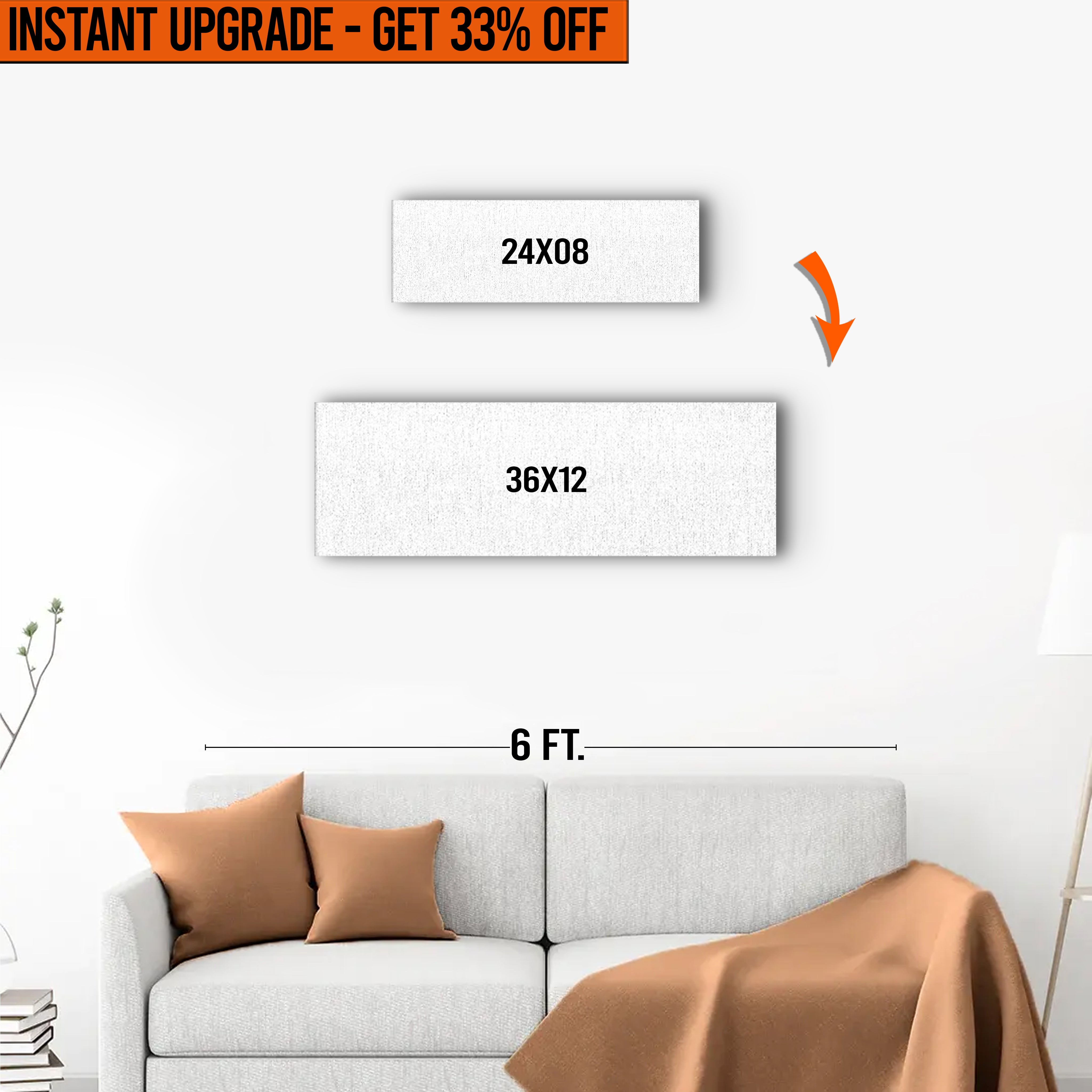 Upgrade Your 24x08 Inches Canvas To 36x12 Inches Canvas on sale at MyriadMart