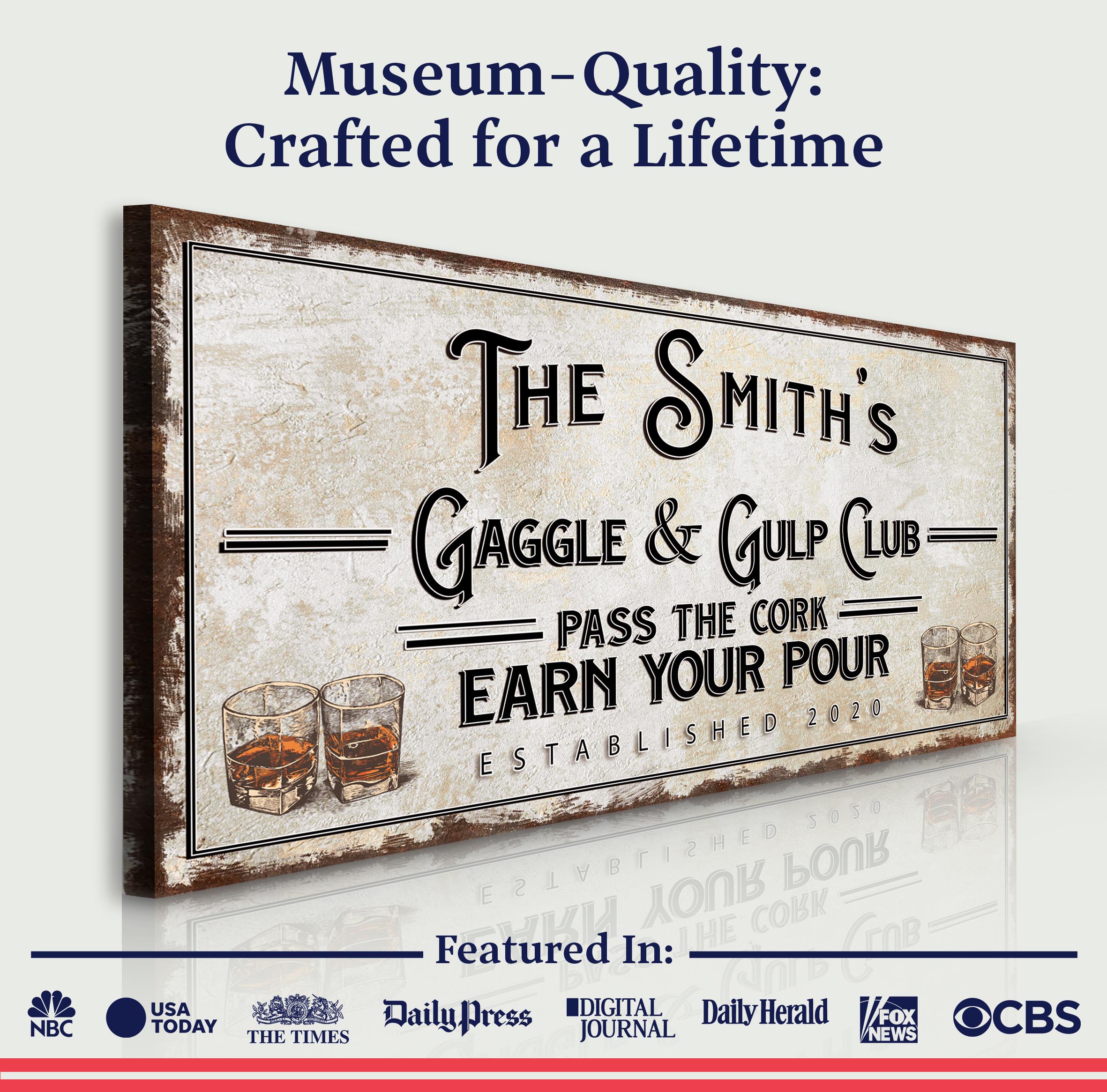 Gaggle & Gulp Club Sign on sale at MyriadMart