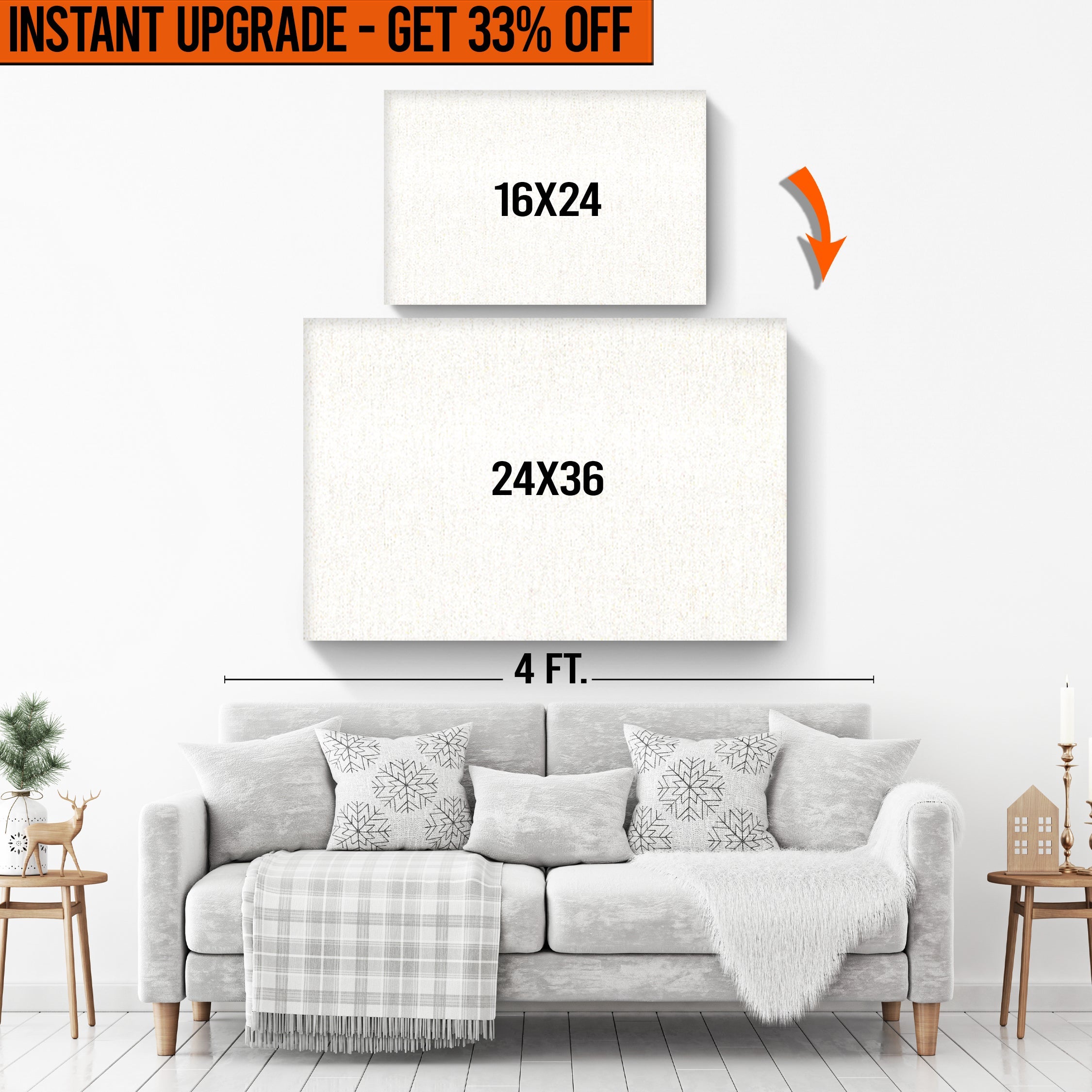 Upgrade Your 16x24 Inches Canvas To 24x36 Inches Canvas on sale at MyriadMart