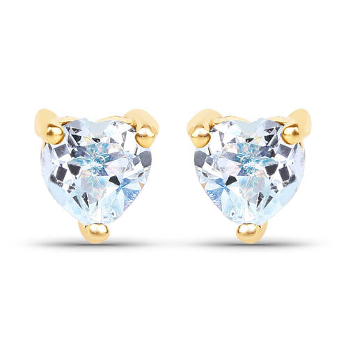 0.70 Carat Genuine Blue Topaz 14K Yellow Gold Earrings on sale at MyriadMart