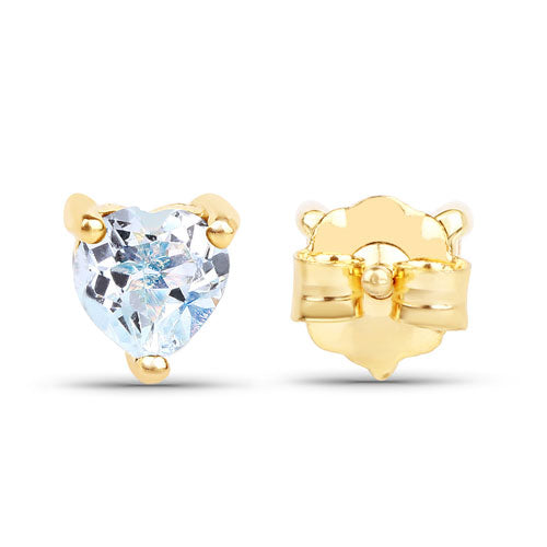 0.70 Carat Genuine Blue Topaz 14K Yellow Gold Earrings on sale at MyriadMart