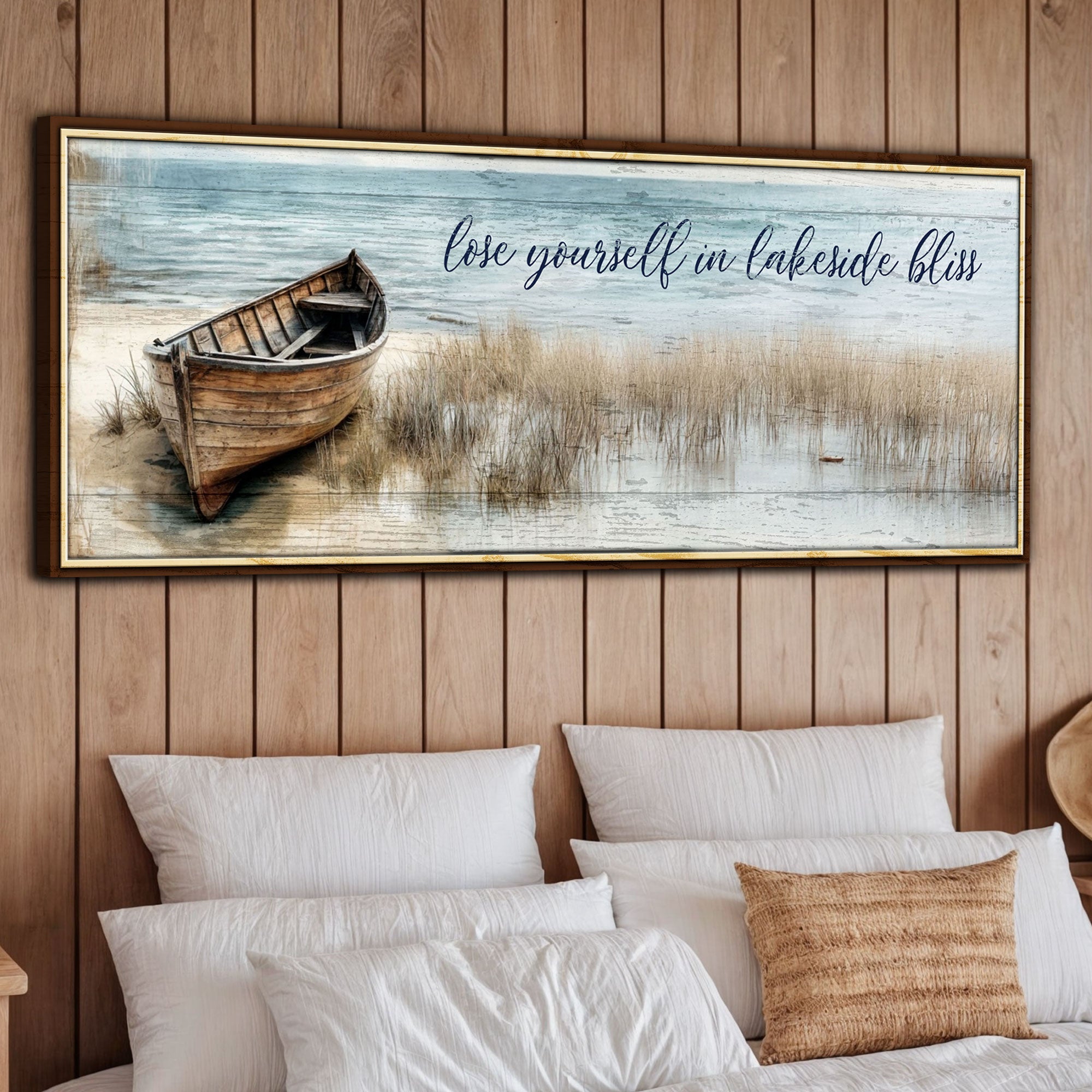 Lose Yourself in Lakeside Bliss Lake House Coastal Sign on sale at MyriadMart