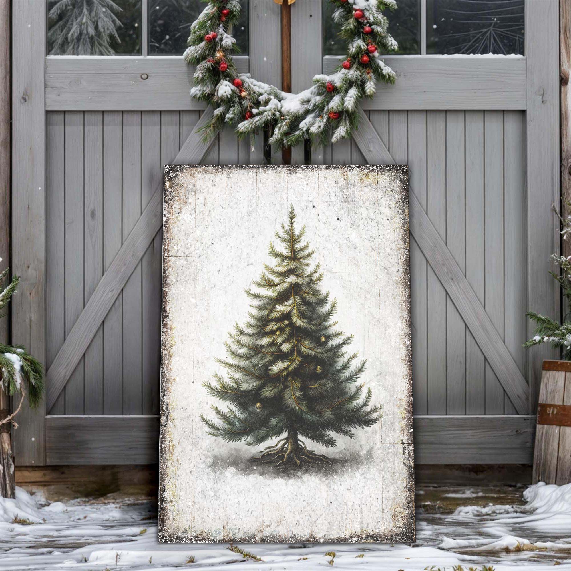 Vintage Pine Tree Christmas Wall Art on sale at MyriadMart