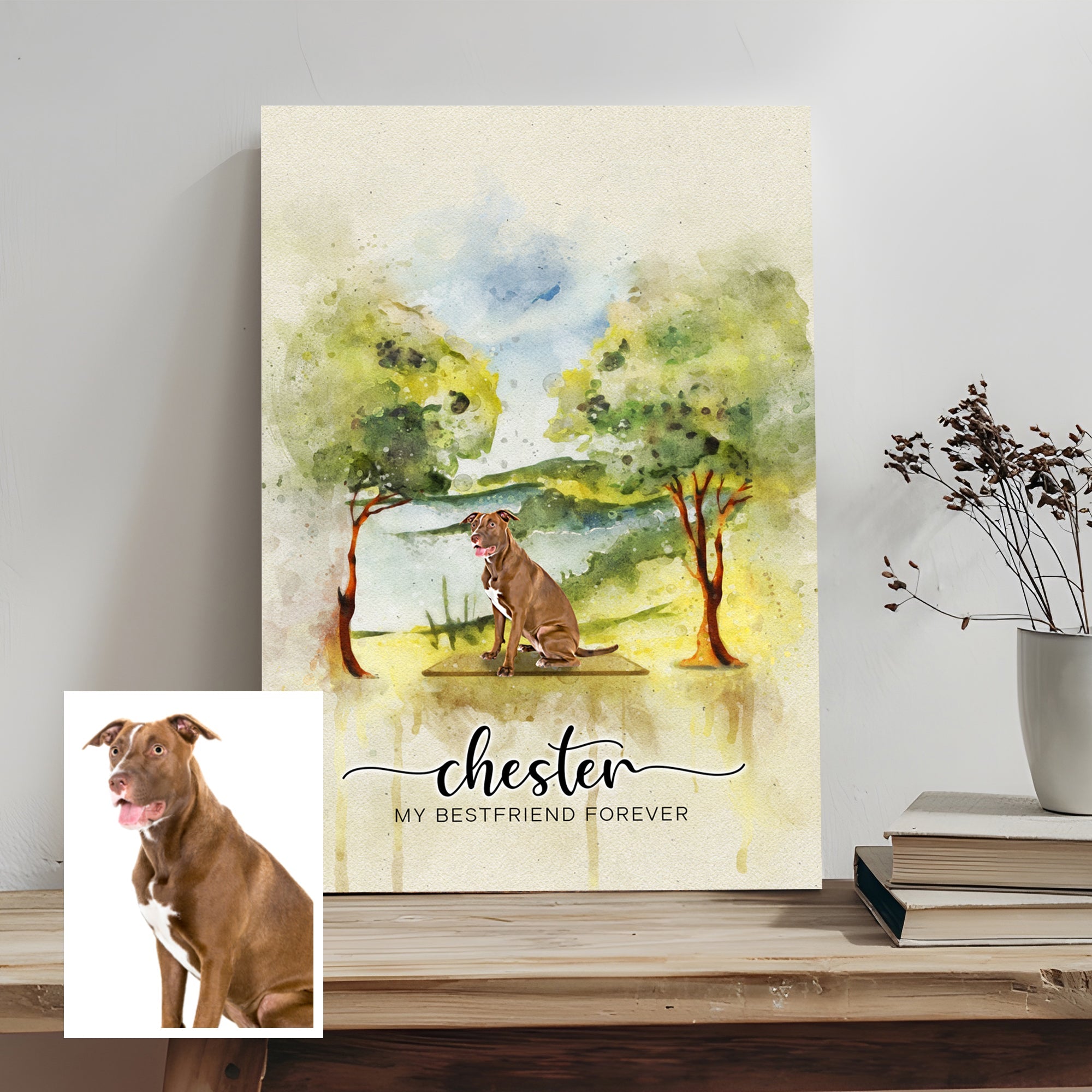 Pet Memorial Watercolor Sign My Bestfriend Forever on sale at MyriadMart
