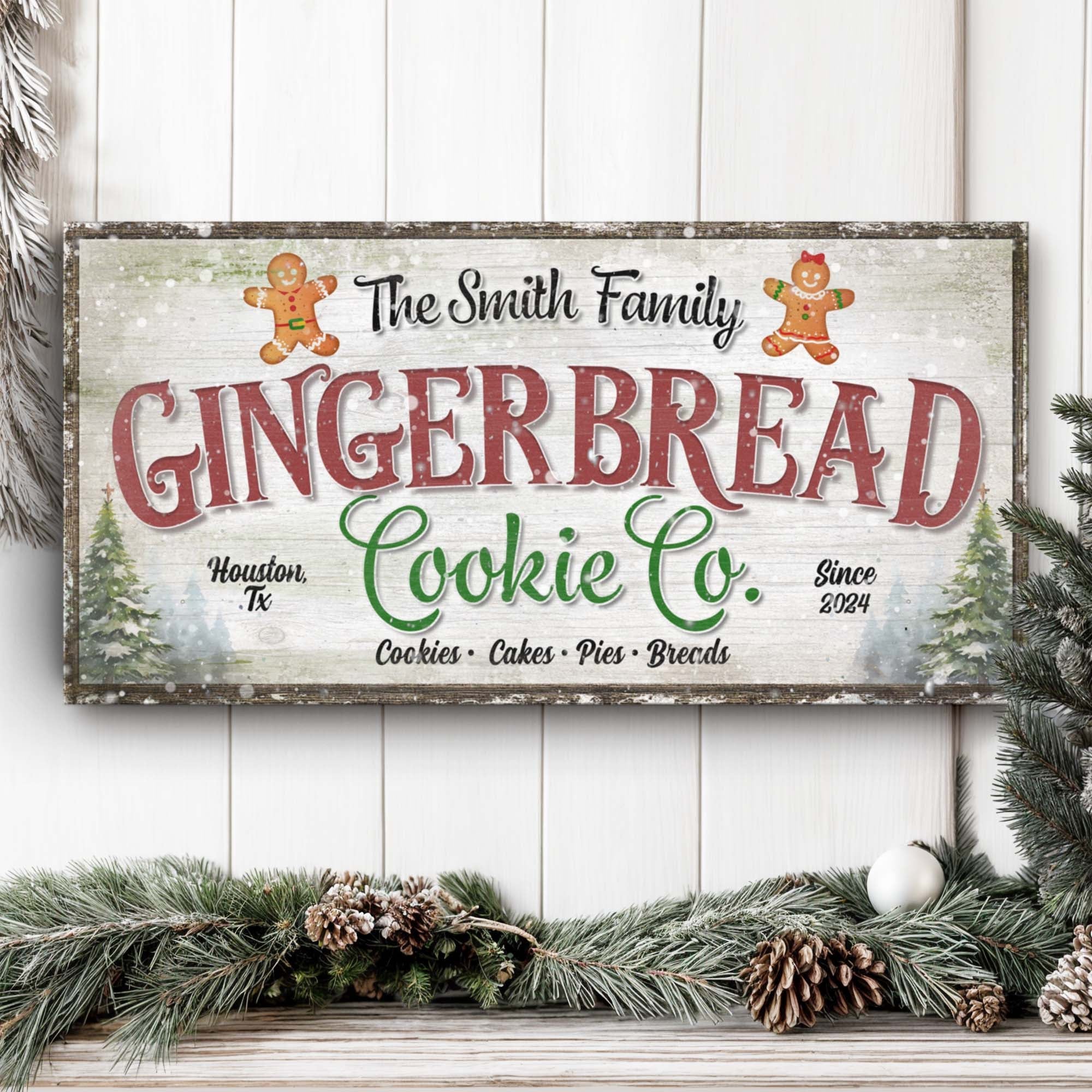 Family Gingerbread Bakery Christmas Sign III on sale at MyriadMart