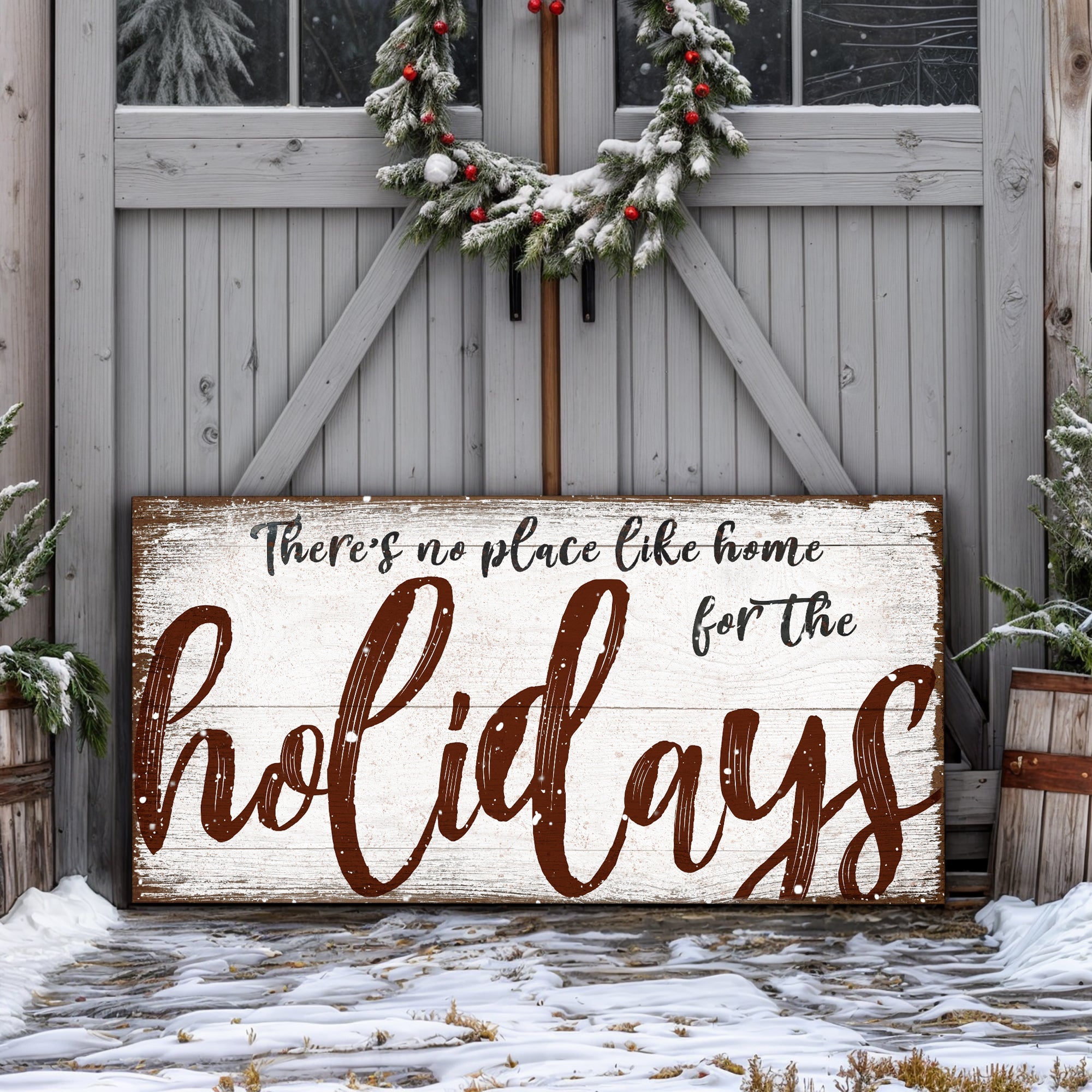 There's No Place Like Home for The Holidays Christmas Sign on sale at MyriadMart