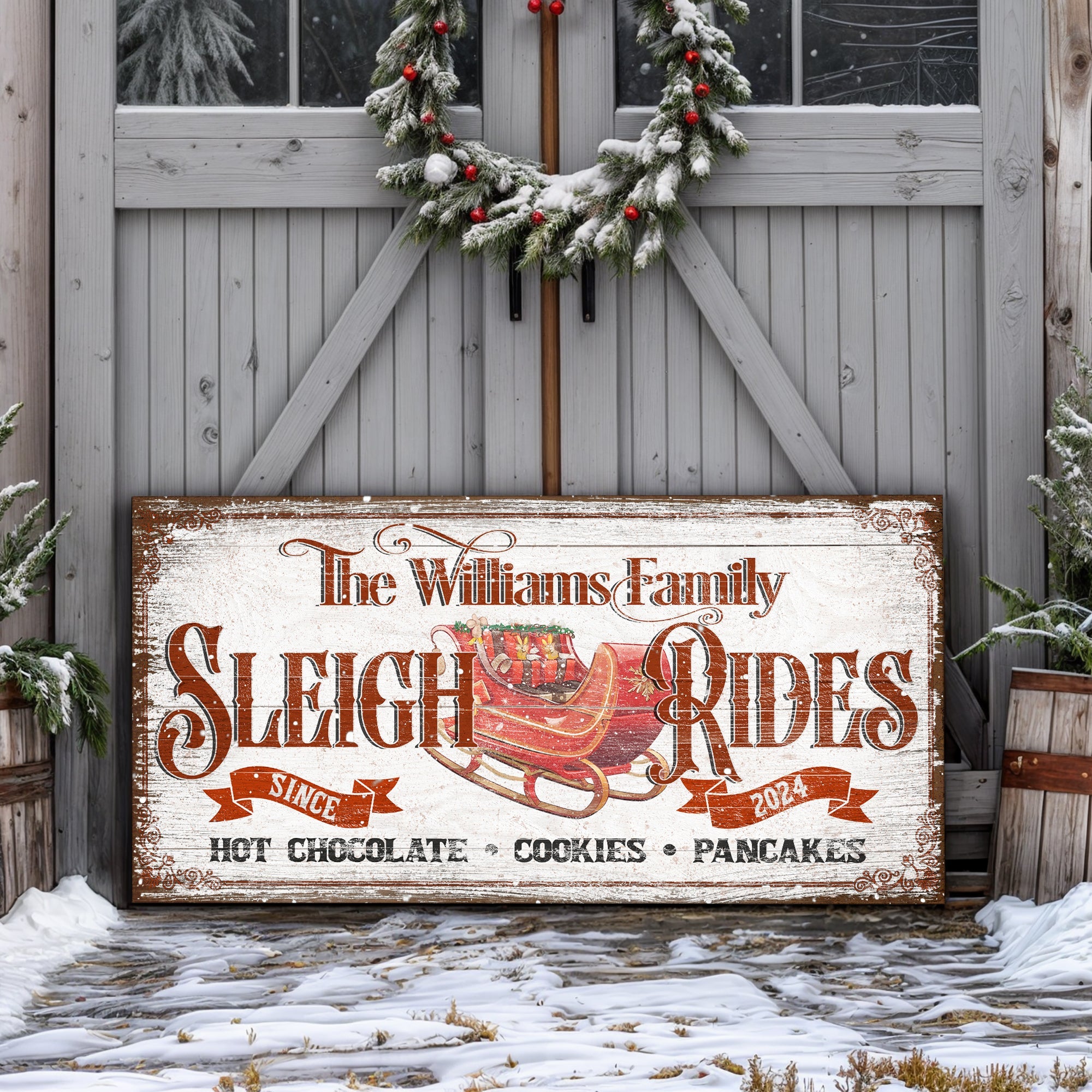 Sleigh Rides Christmas Sign V on sale at MyriadMart