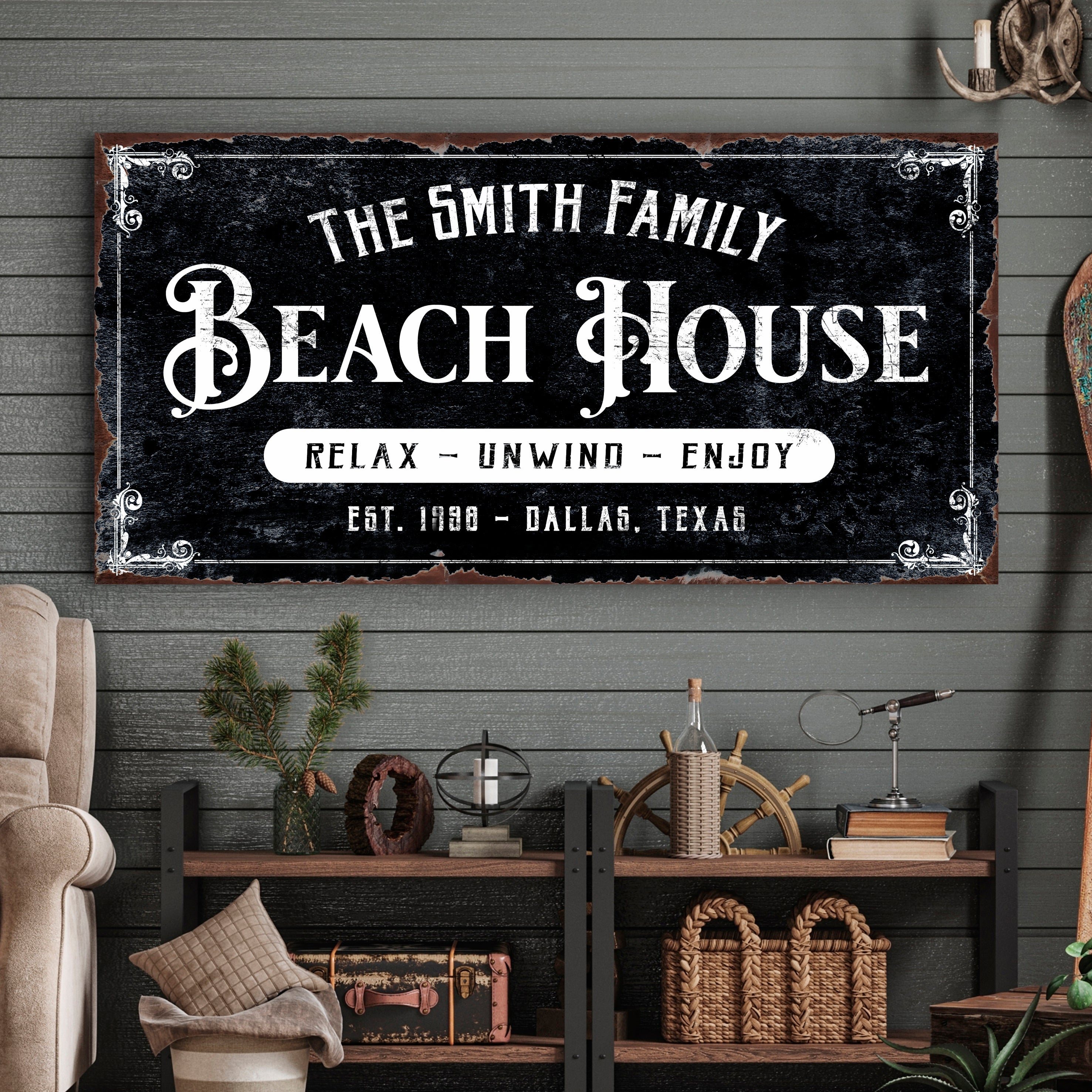 Beach House Personalized Sign III on sale at MyriadMart