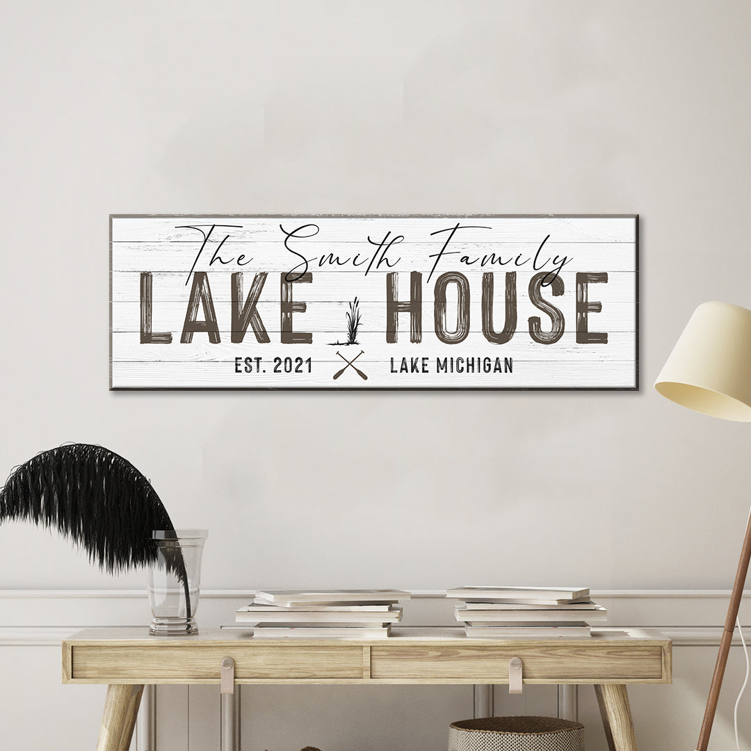 Classic Family Lake House Sign on sale at MyriadMart