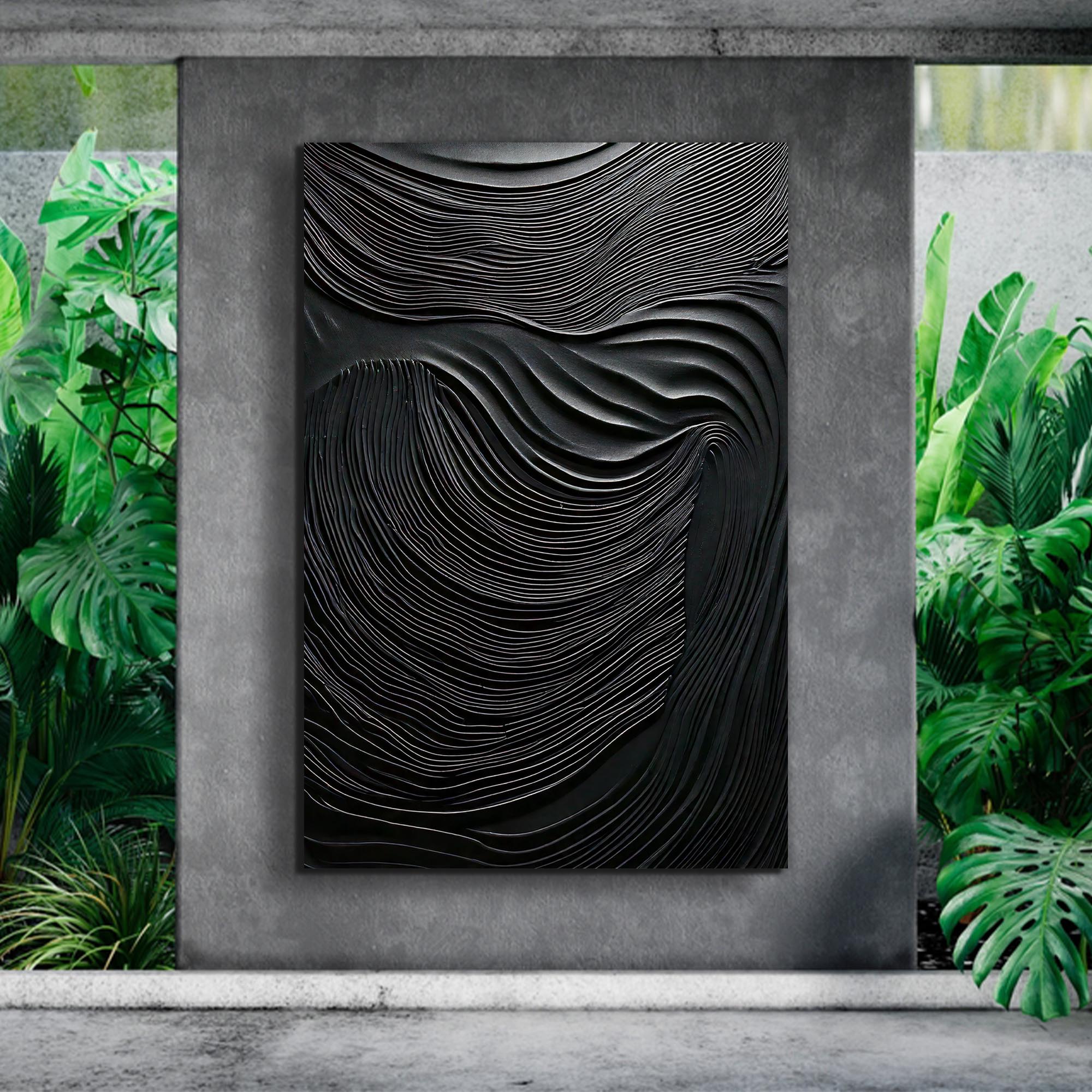 Modern Black Wave Wall Art on sale at MyriadMart