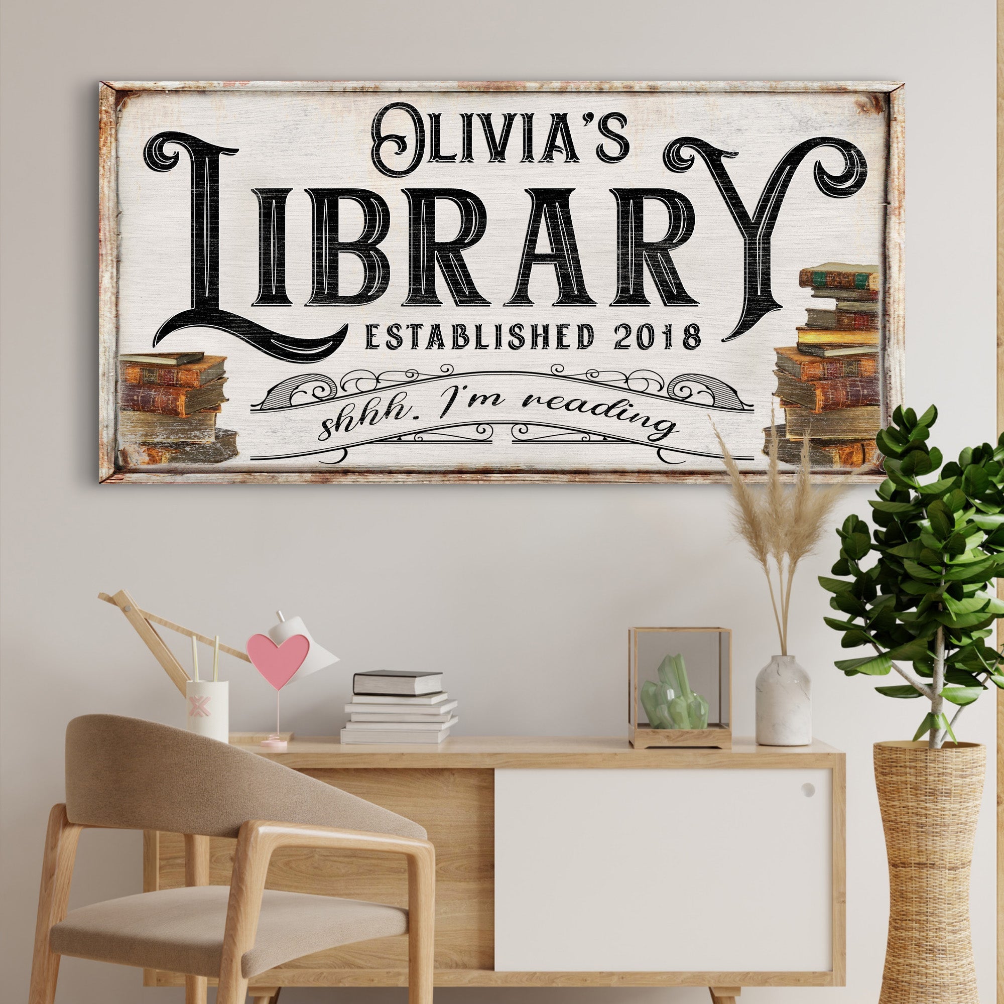 Shhh I'm Reading Library Sign on sale at MyriadMart