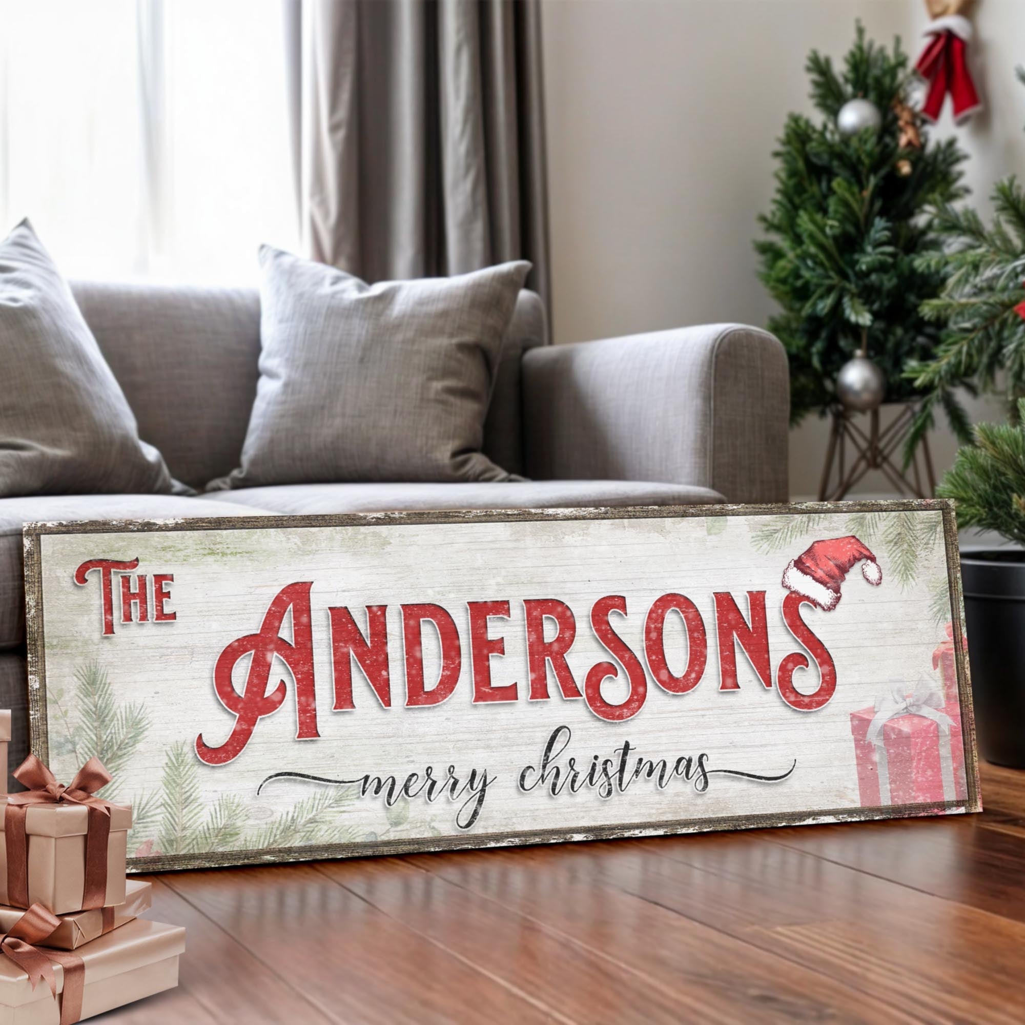 Christmas Family Name Sign V on sale at MyriadMart