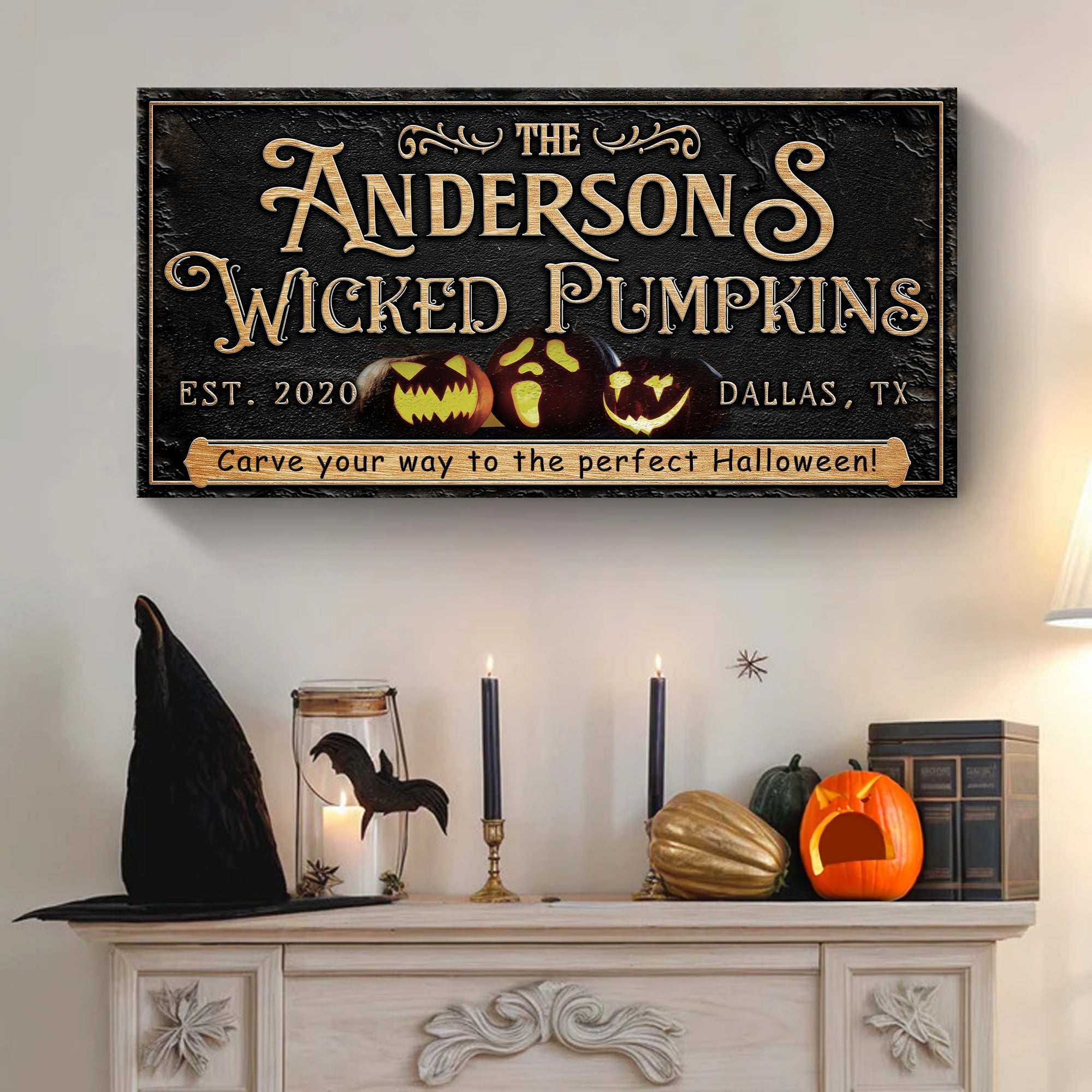Personalized Wicked Pumpkins Halloween Sign on sale at MyriadMart