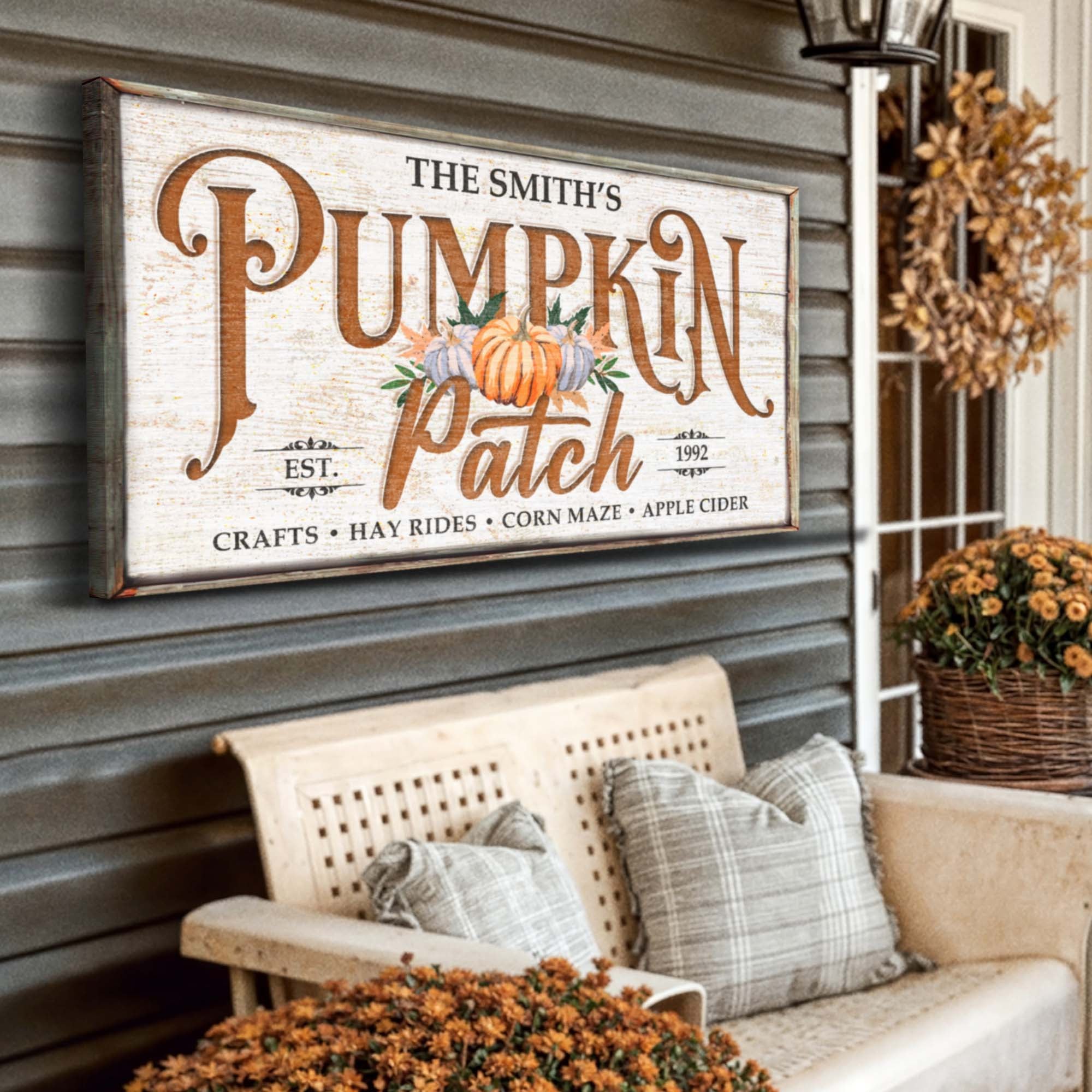 Family Pumpkin Patch Sign on sale at MyriadMart