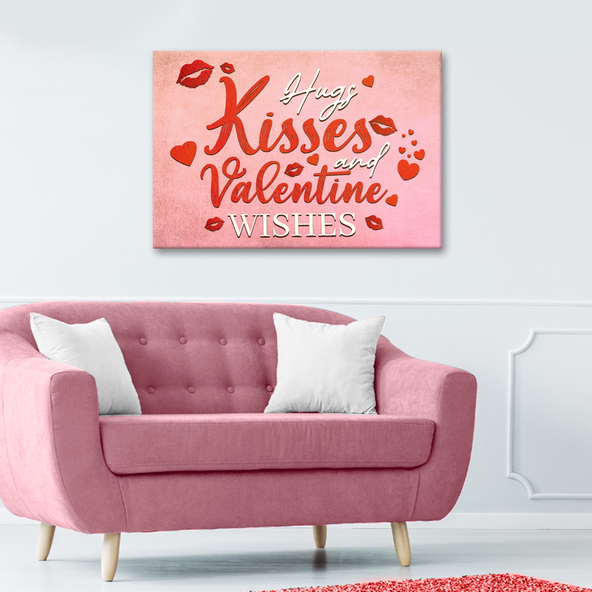 Hugs Kisses and Valentine Wishes Sign II on sale at MyriadMart