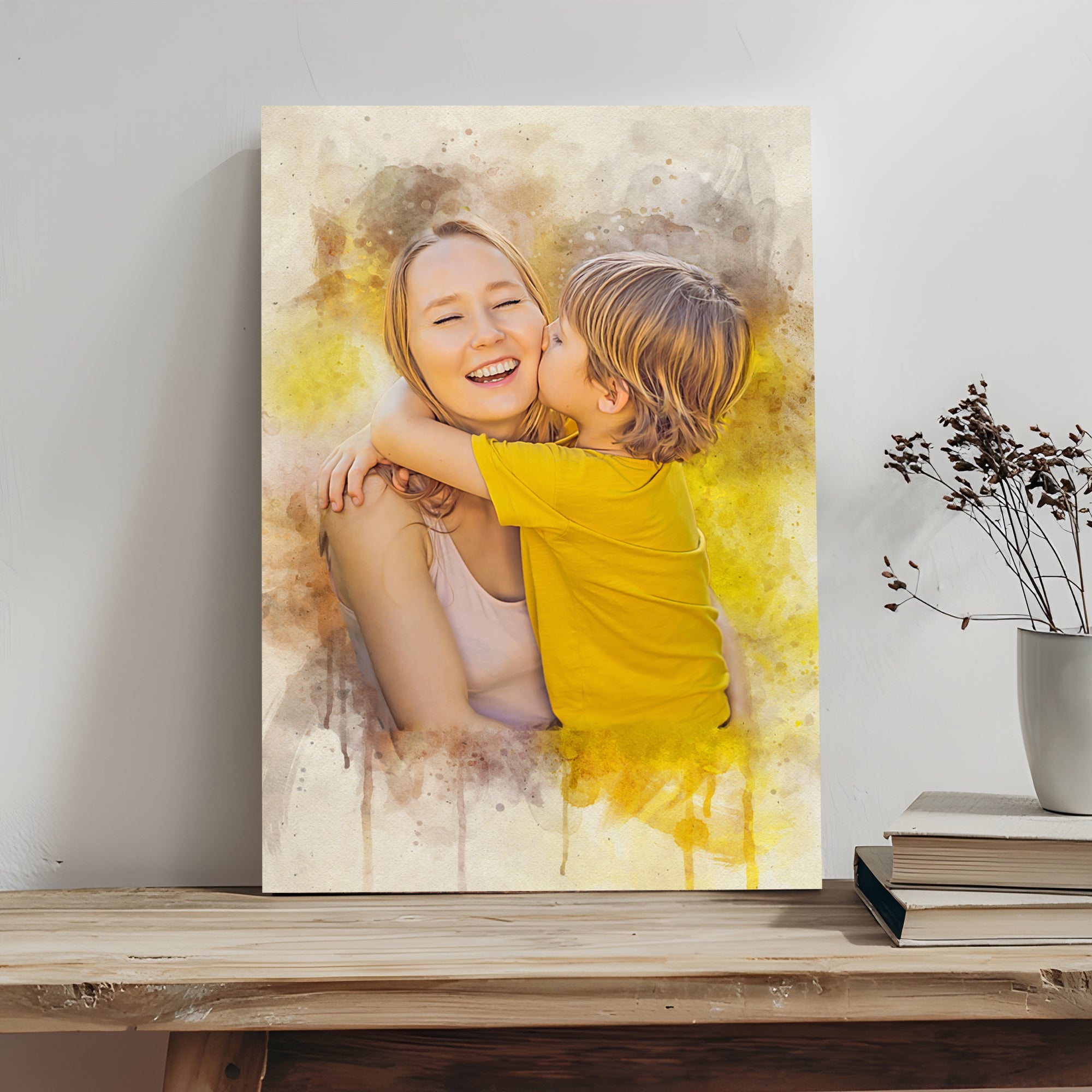 Mother's Day Watercolor Sign Mother and Child on sale at MyriadMart