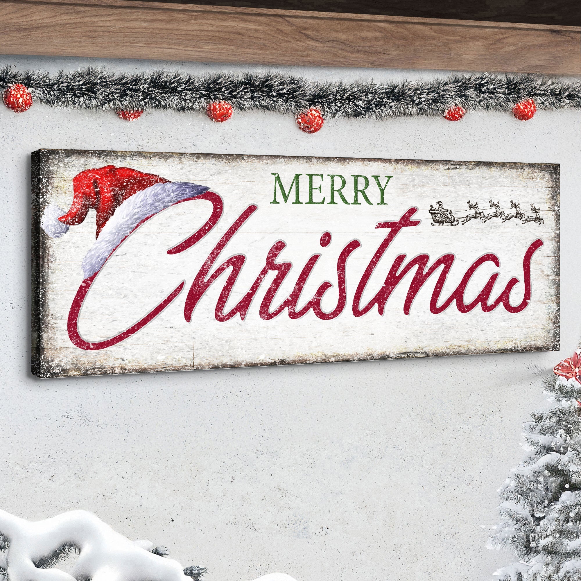 Vintage Merry Christmas Sign IV on sale at MyriadMart