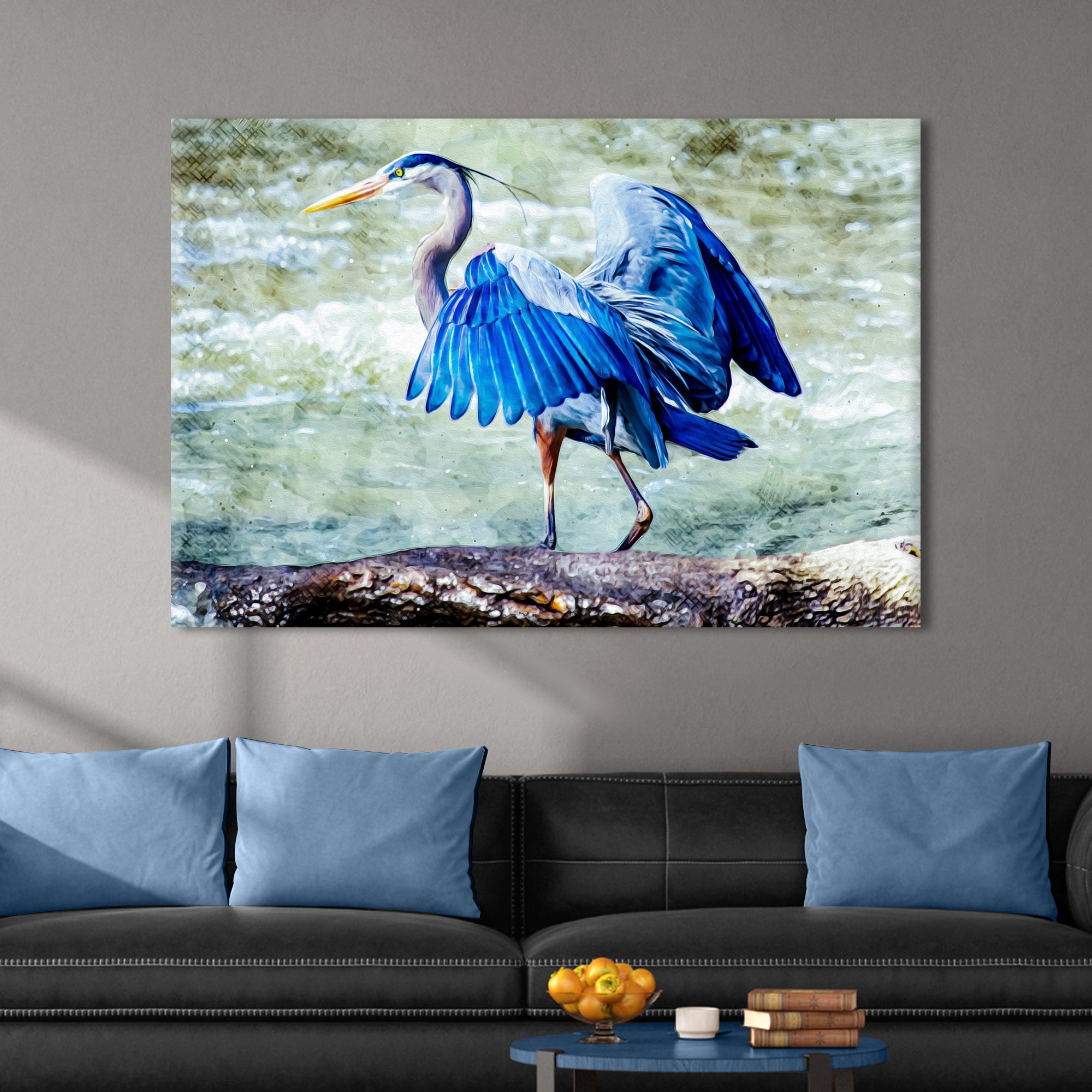 Beach Blue Heron Canvas Wall Art II on sale at MyriadMart