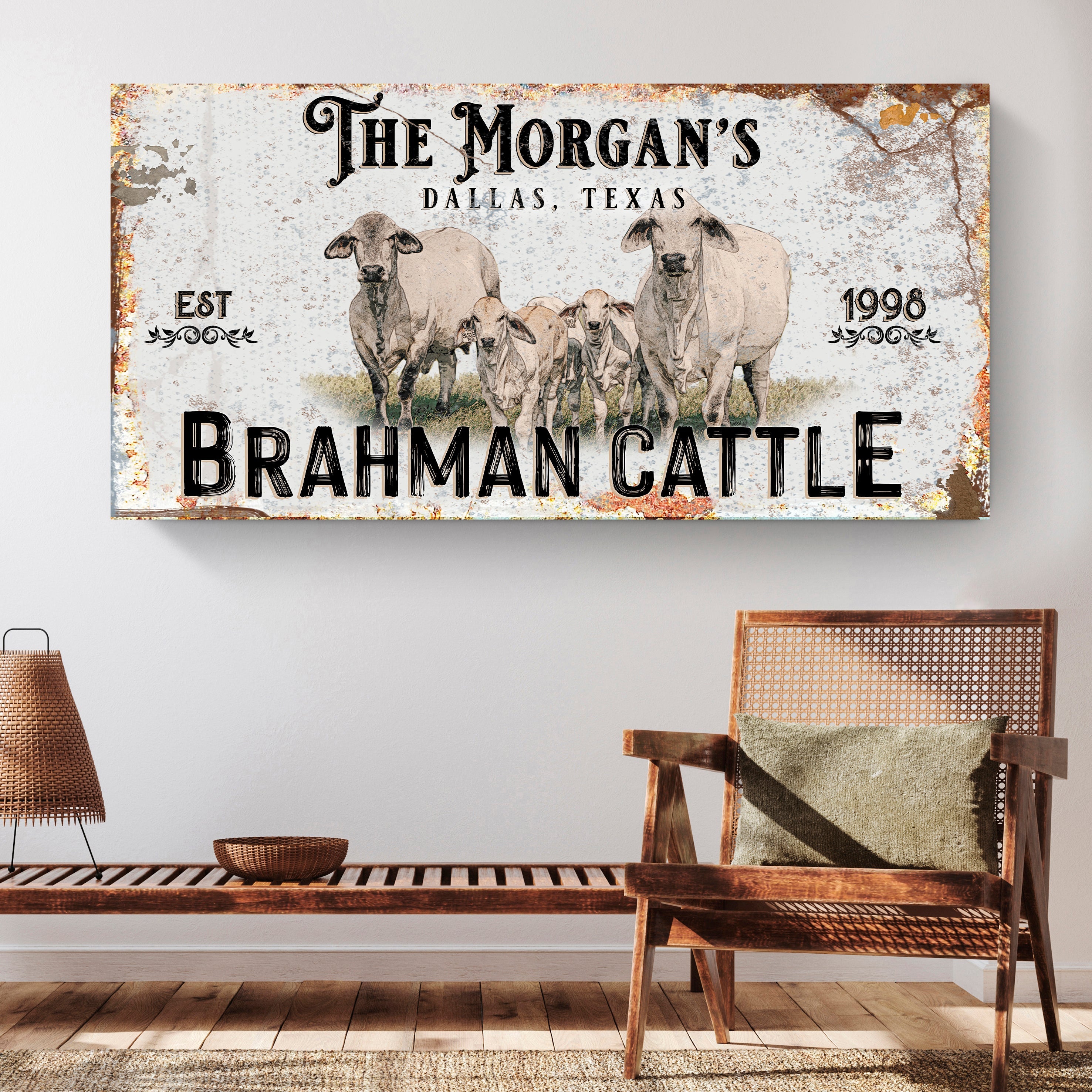 Personalized Brahman Cattle Sign II on sale at MyriadMart