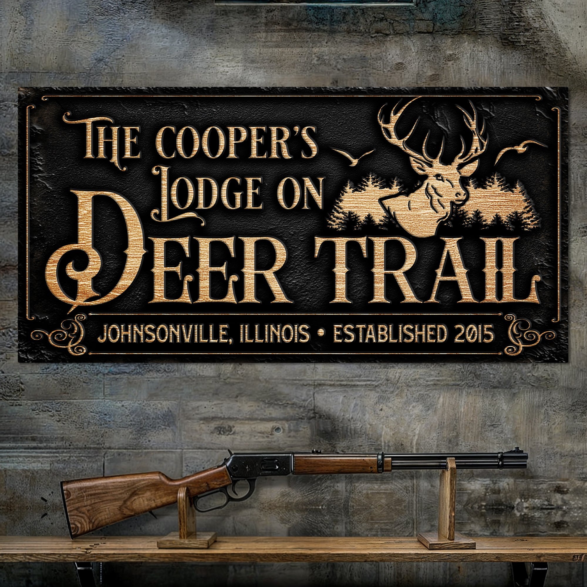 Hunting Lodge Sign on sale at MyriadMart